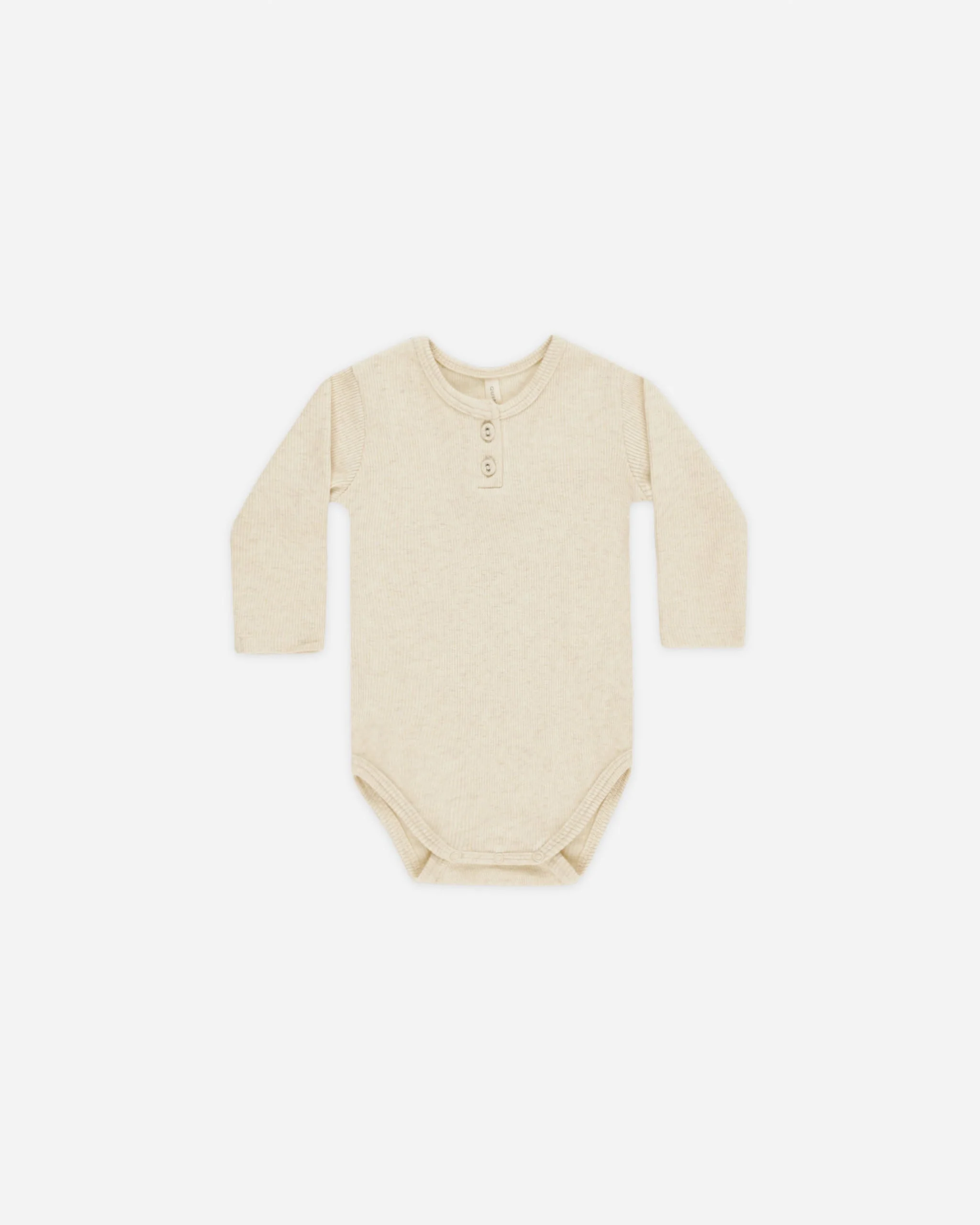 Oatmeal Ribbed Long Sleeve Onesie
