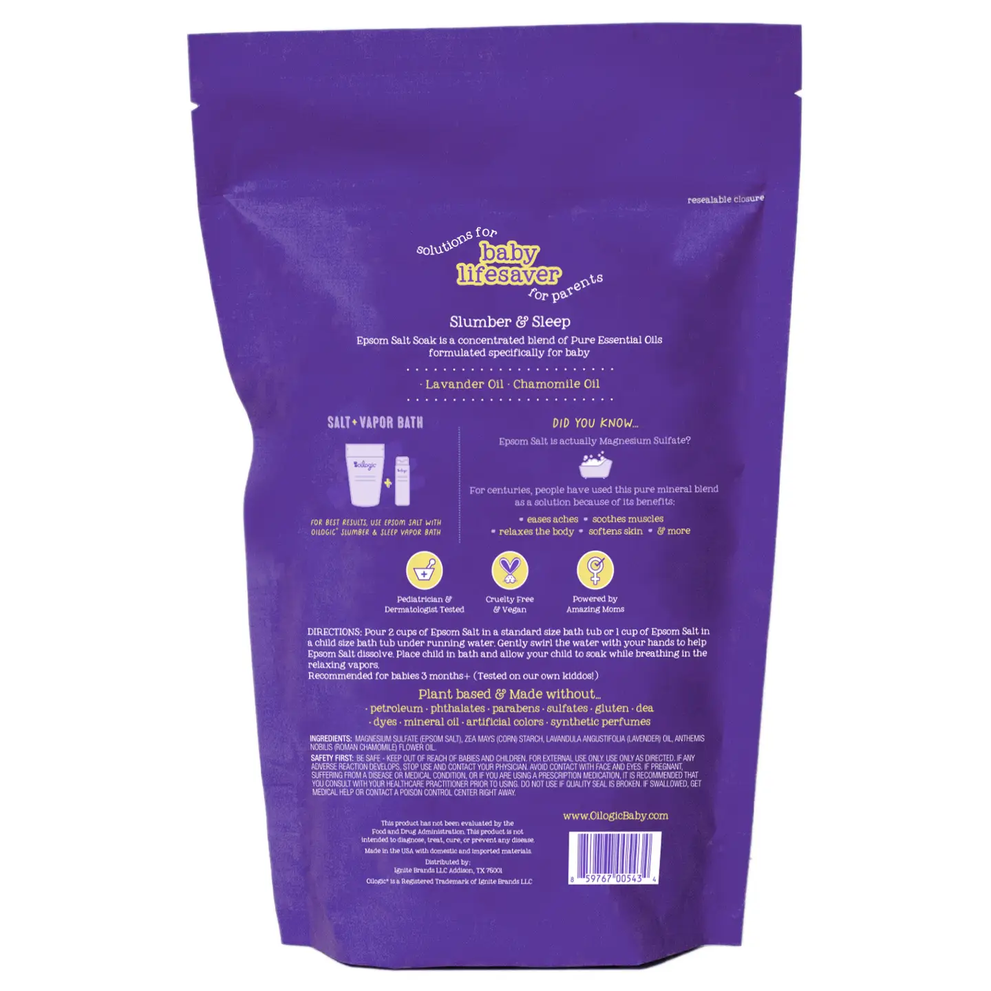 Oilogic - Slumber & Sleep Essential Oil Epsom Salt Soak - Image 2