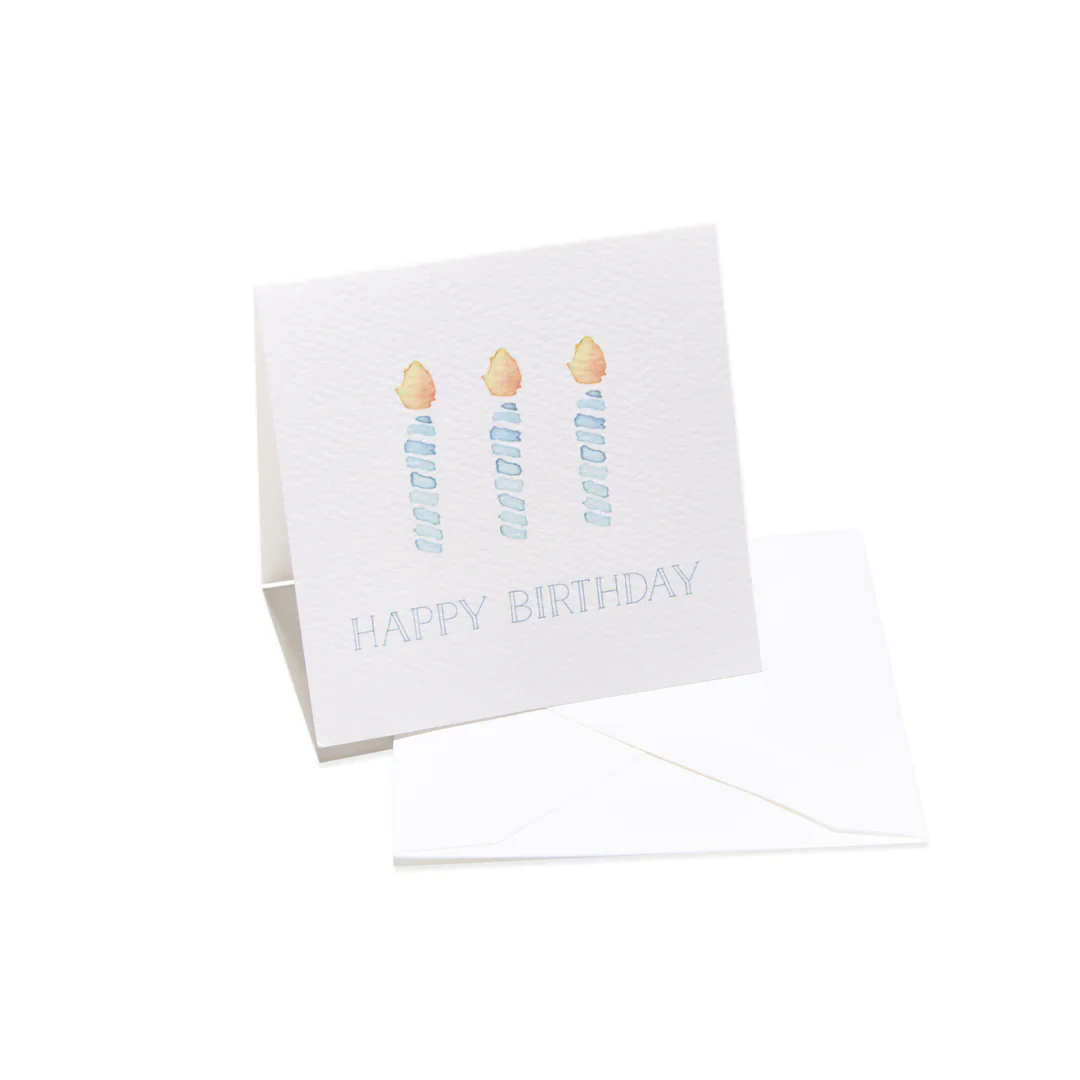 Over the Moon - "Happy Birthday" Blue Candles Enclosure Card
