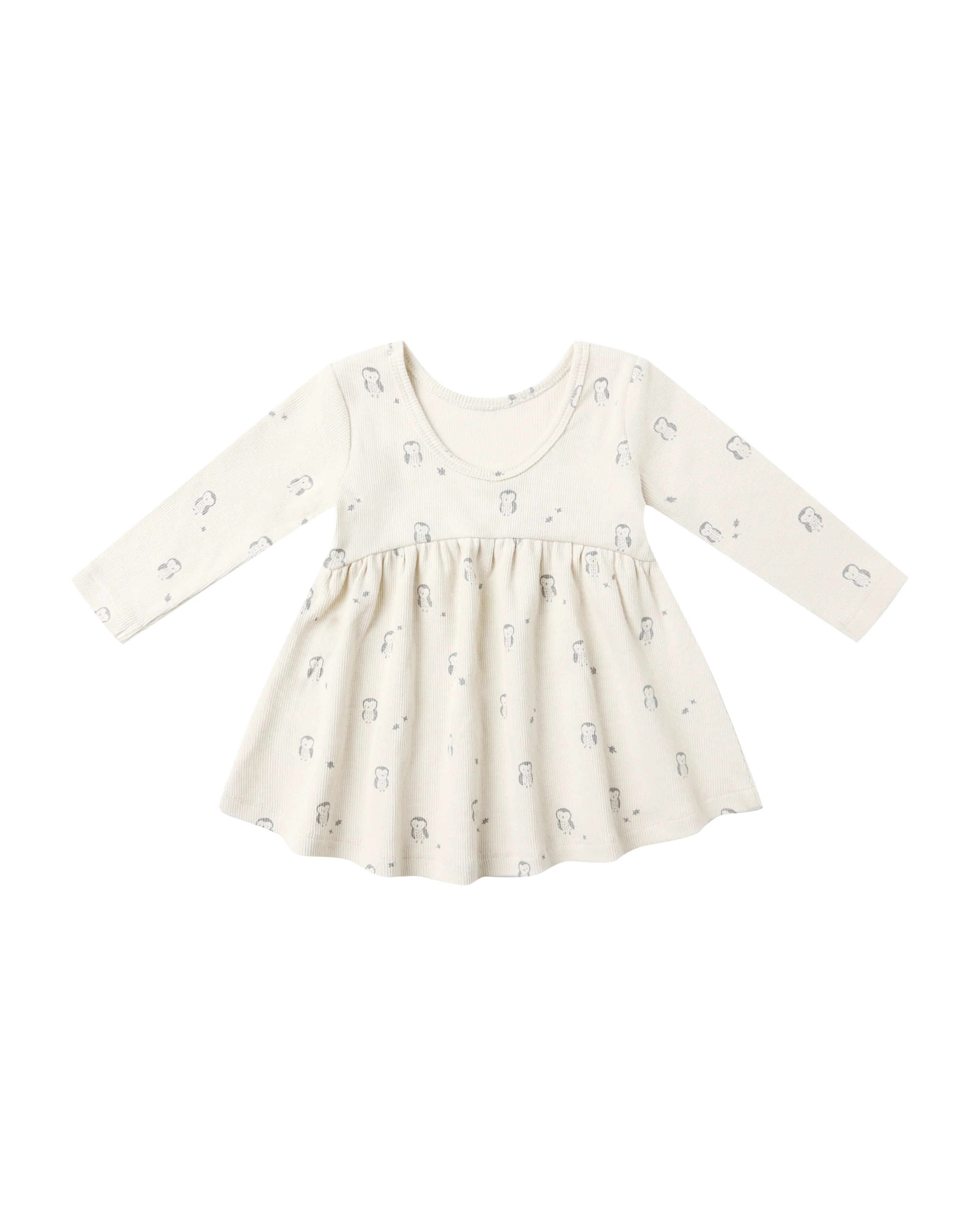 Owls Ribbed Longsleeve Dress - Image 2