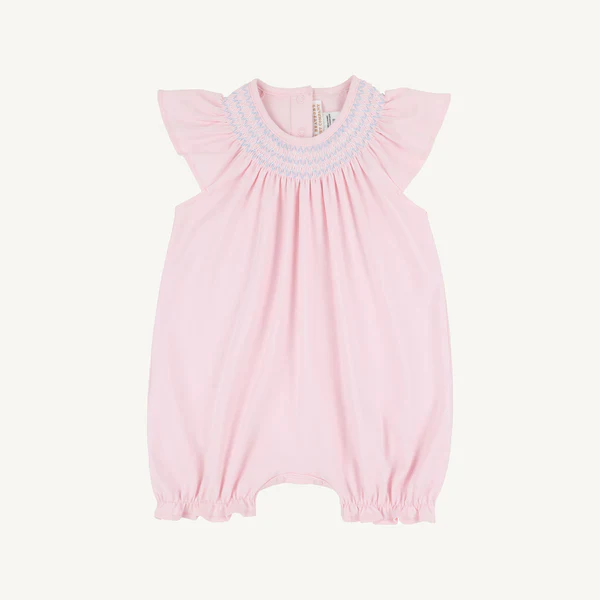 Palm Beach Pink/Beale Street Blue Sandy Smocked Romper