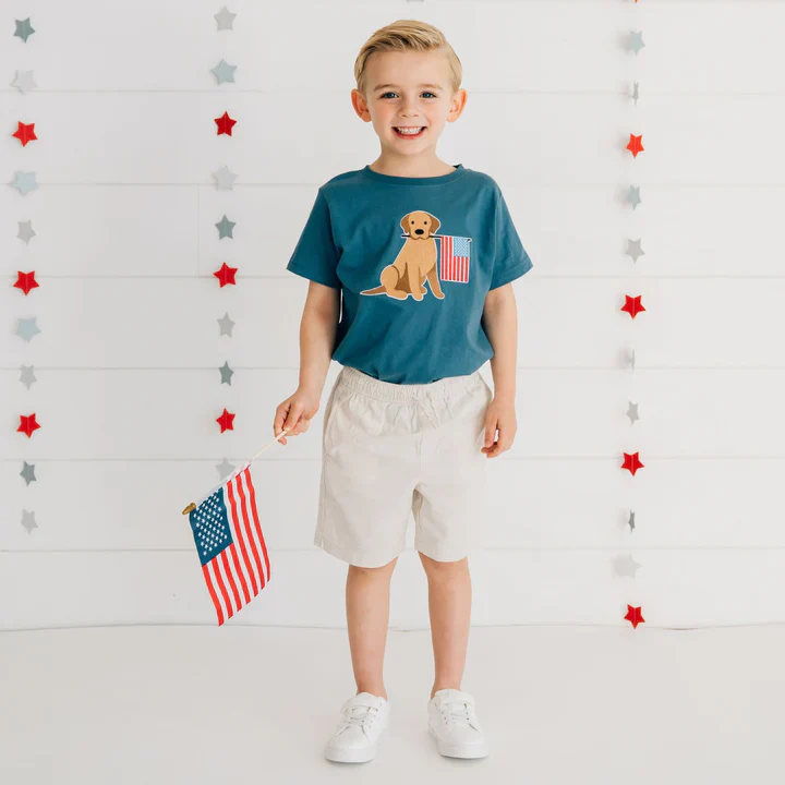 Patriotic Pup Patch Short Sleeve T-Shirt - Indigo - Image 2