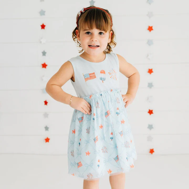 Patriotic Trellis Tank Tutu Dress - Image 2