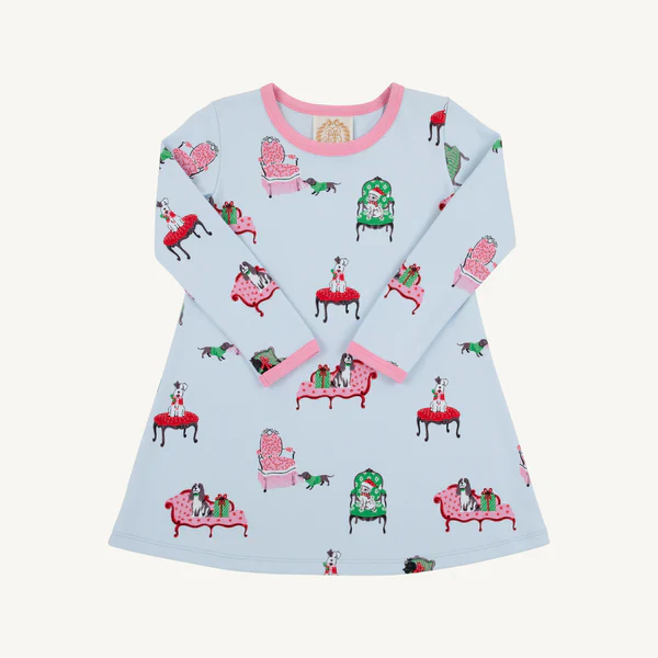 Paw-recious with Hamptons Hot Pink Long Sleeve Polly Play Dress