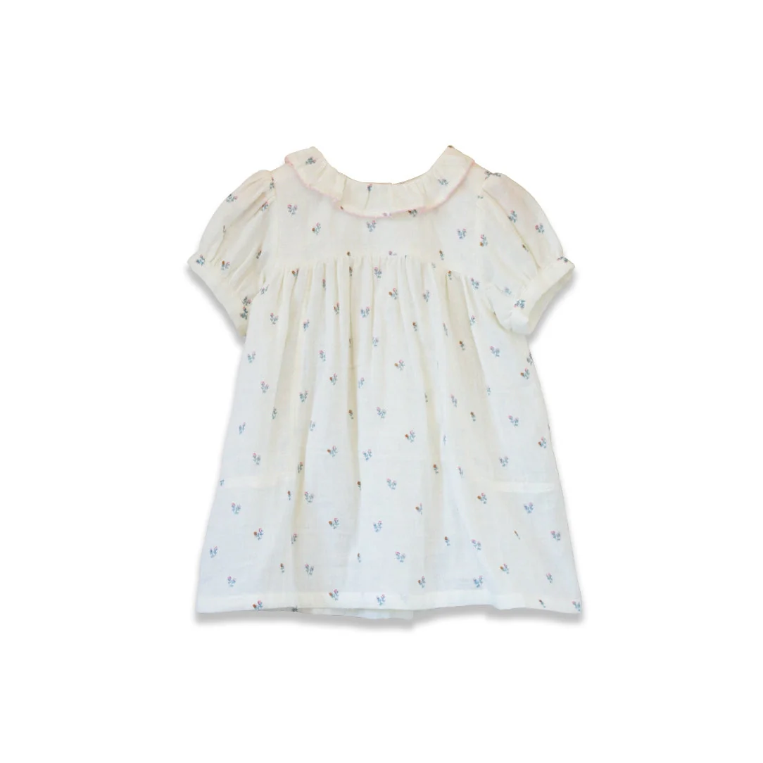 Petit Floret Toddler Emily Dress with Lace trim