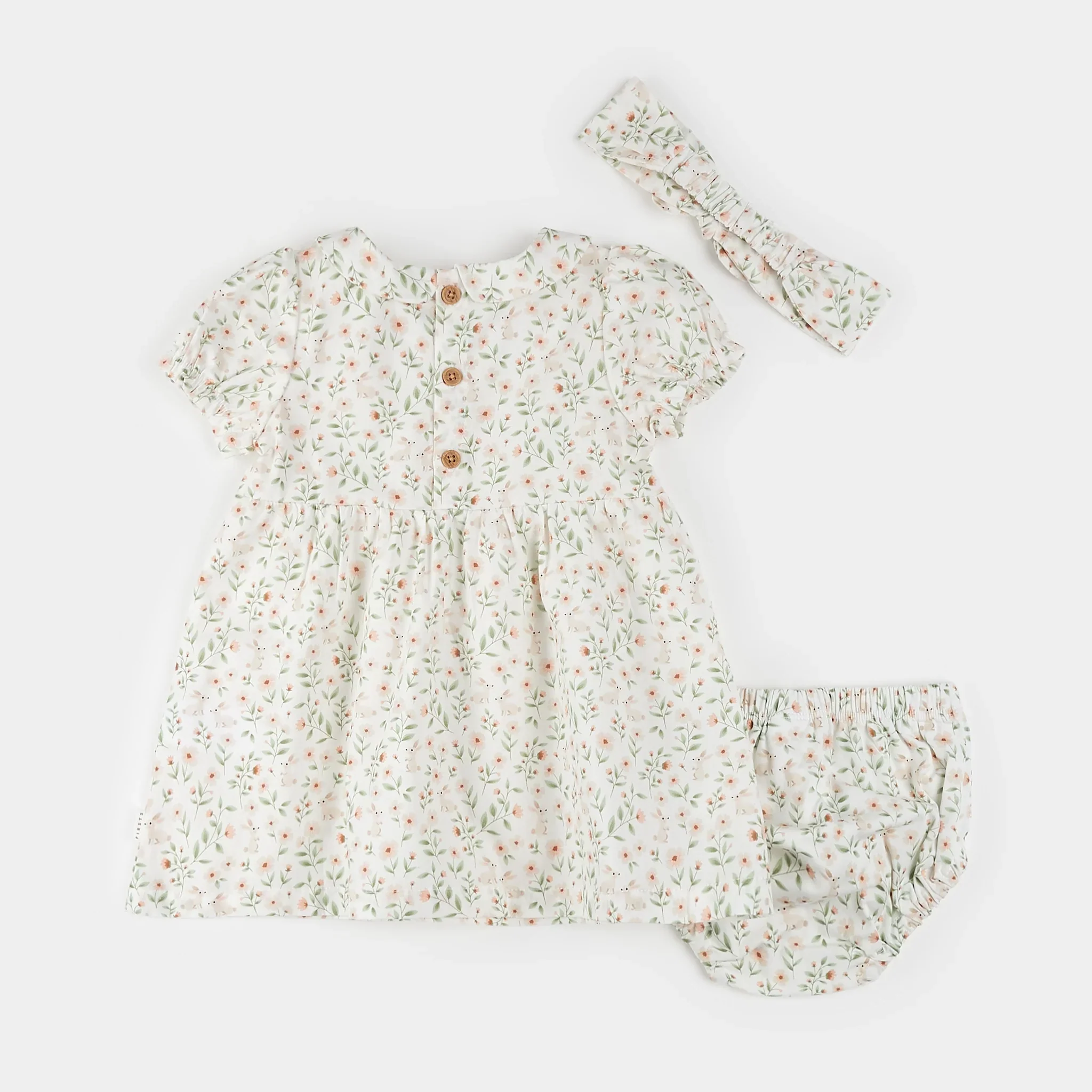 Petit Lem - Spring Bunnies Poplin 3pc Dress Set - Image 2