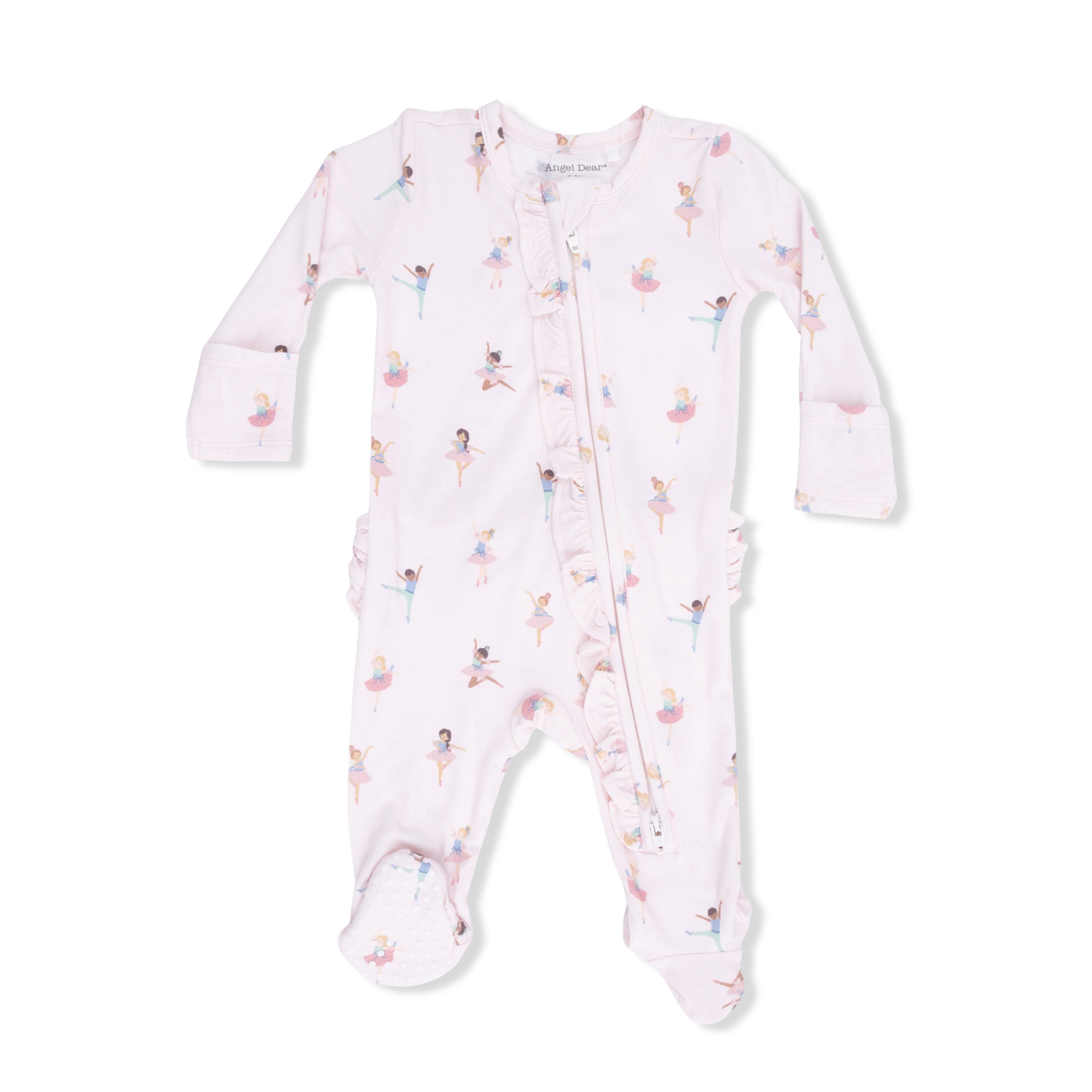 Petite Ballet 2 Way Ruffle Front Zipper Footie