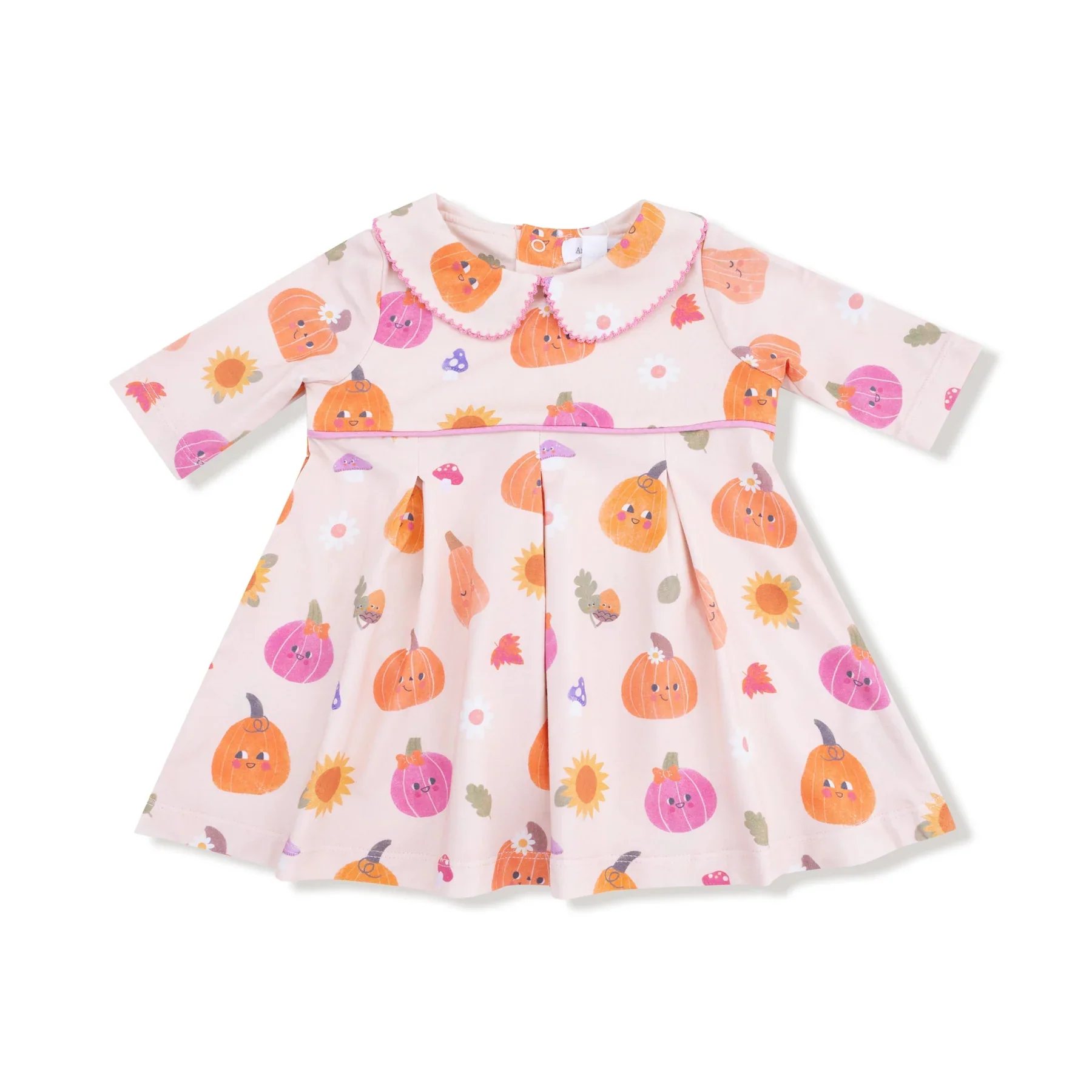 Pink Autumn Pumpkins Box Pleat Dress Set - Image 3