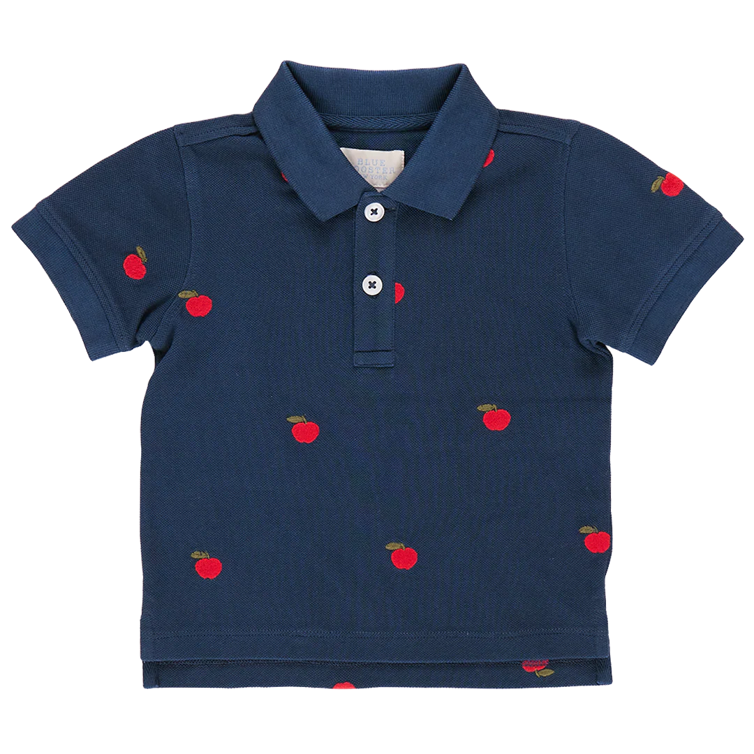 Pink Chicken - Boys Alec Shirt - Apples Embroidery