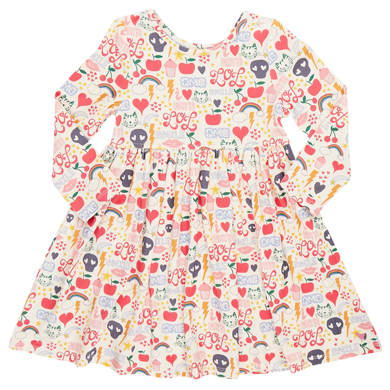 Pink Chicken - Girls Bamboo Steph Dress - Journal Doodle