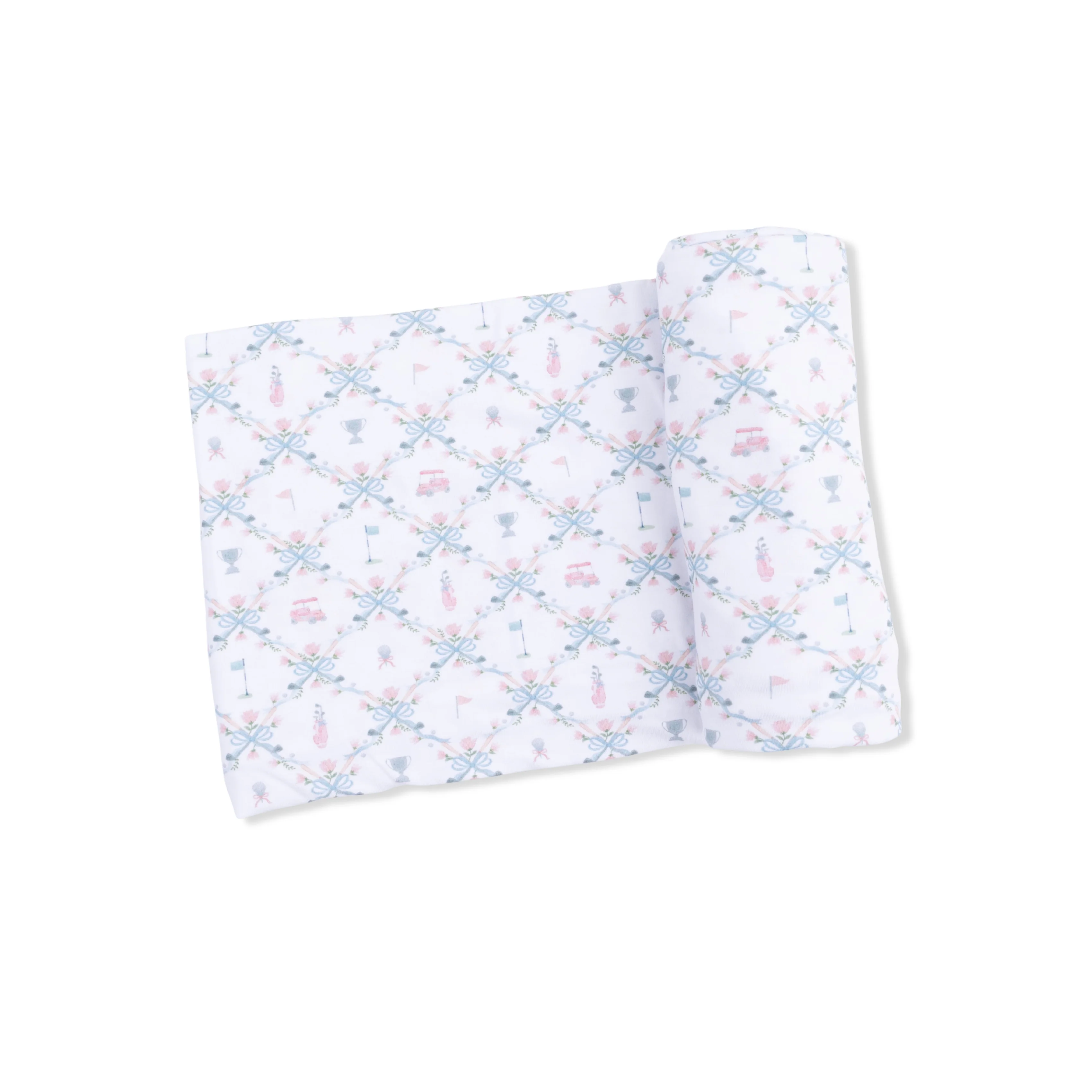 Pink Golf Trellis Swaddle Blanket - Image 2