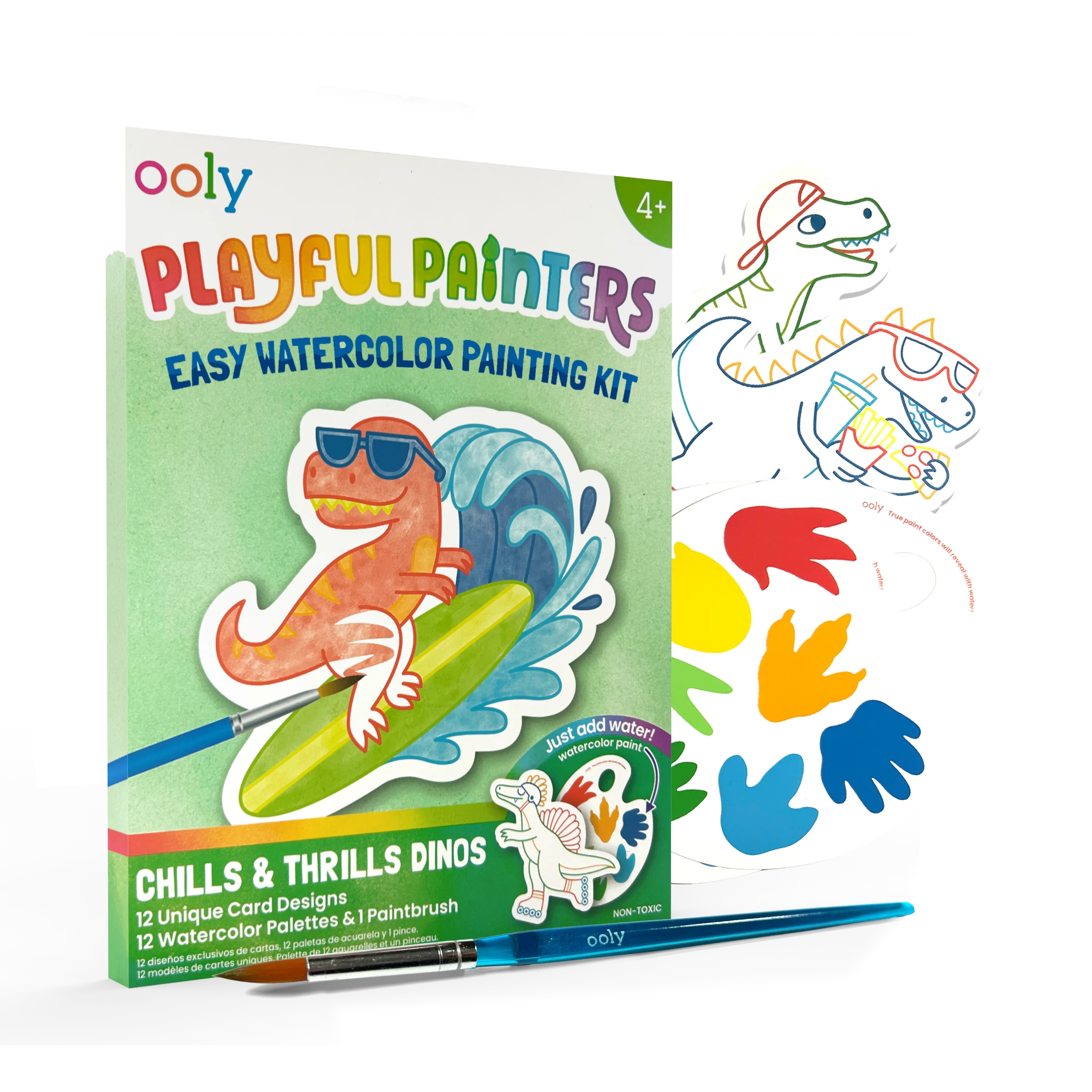 Playful Painters Easy Watercolor Painting Kit - Chills & Thrills Dinos - Image 2