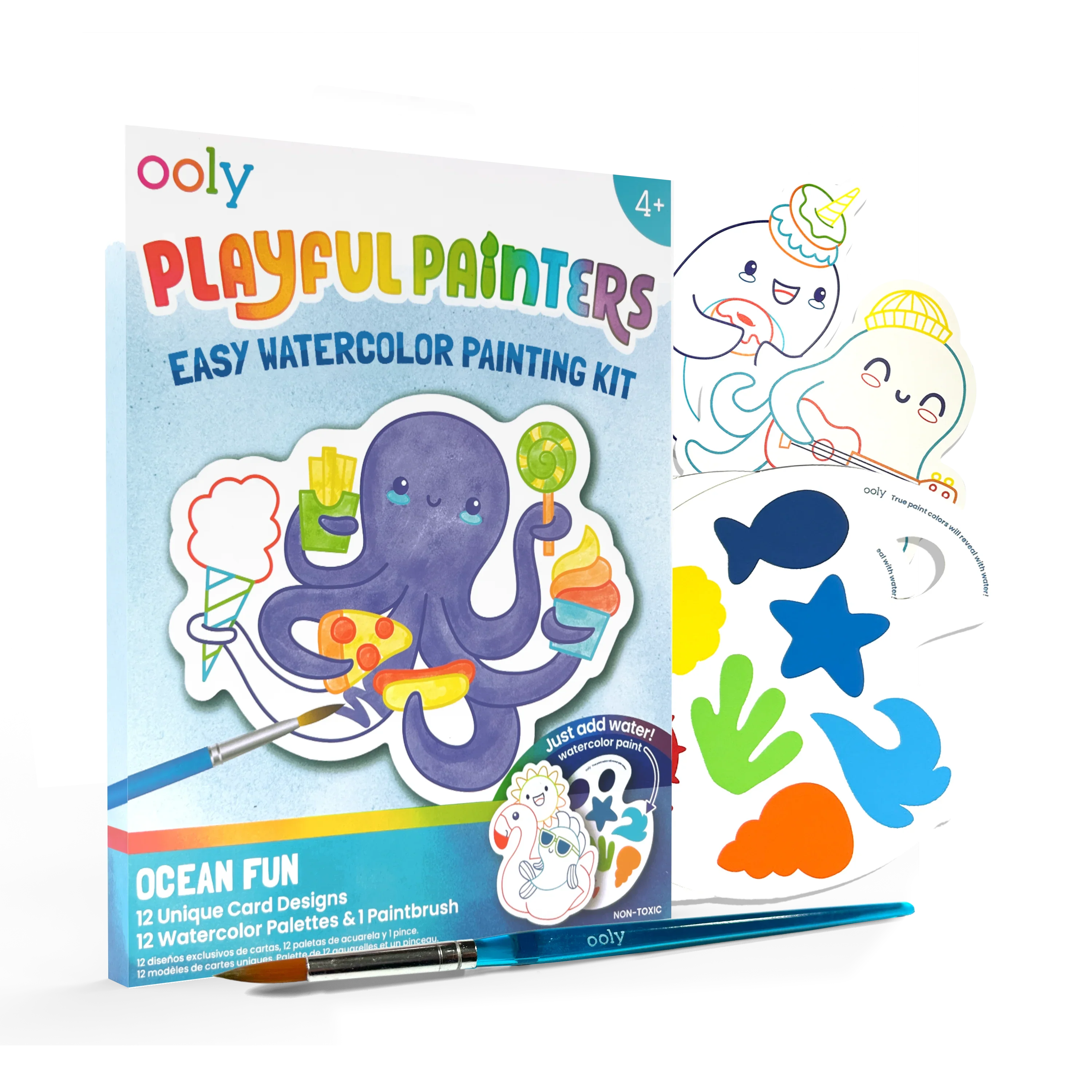 Playful Painters Easy Watercolor Painting Kit - Ocean Fun - Image 2