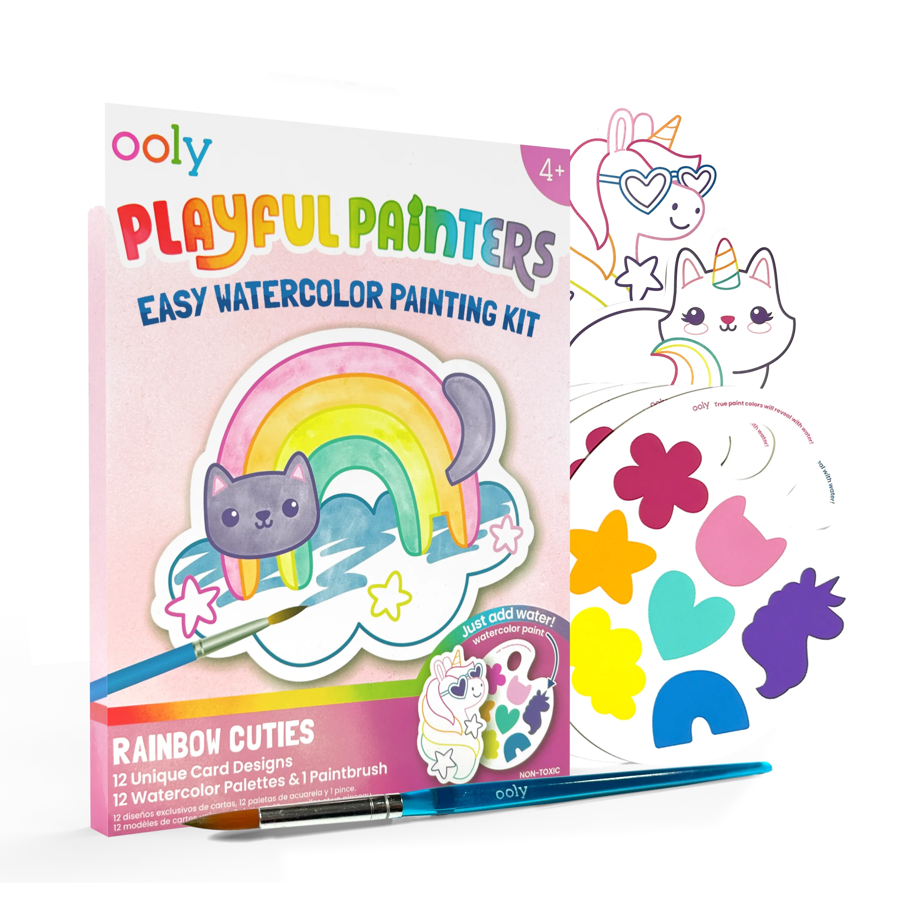 Playful Painters Easy Watercolor Painting Kit - Rainbow Cuties - Image 2