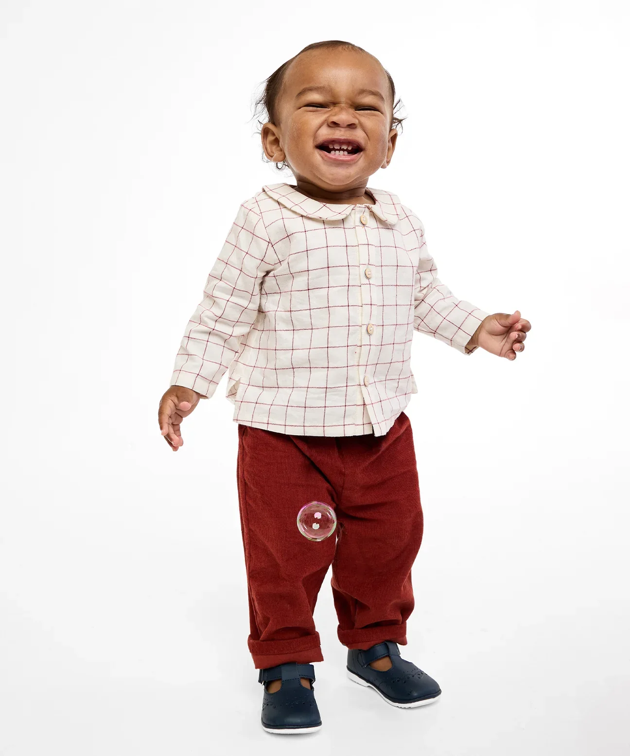 Pomegranate Plaid Jefferson Baby Shirt - Image 2