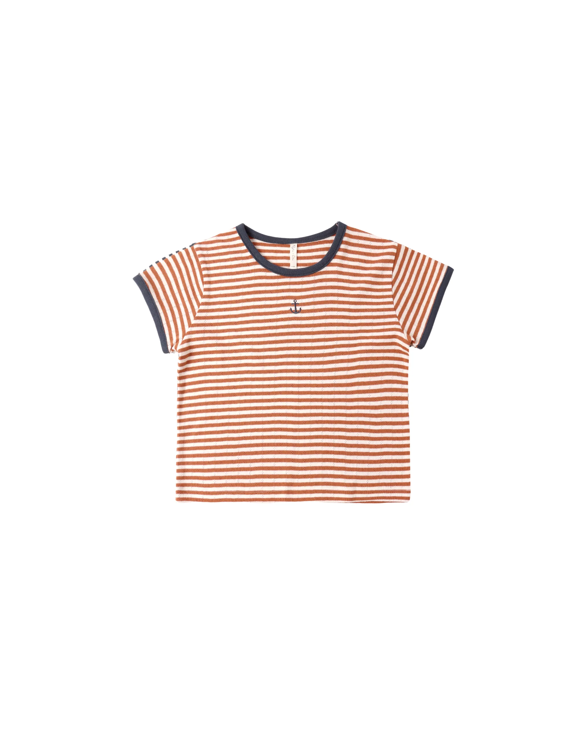 Poppy Stripe Pointelle Tee