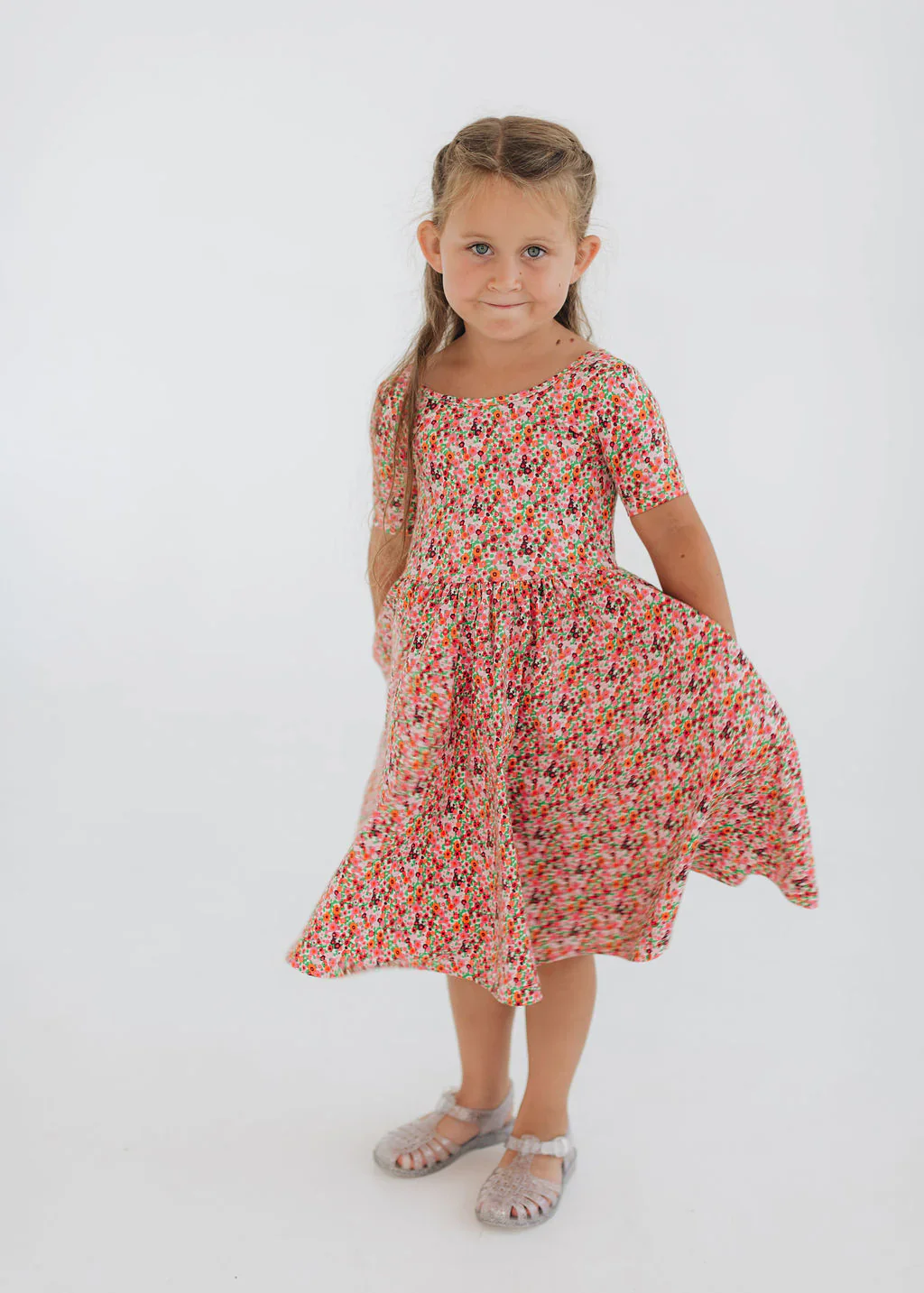 Posy Pop Short Sleeve Twirl Dress - Image 2