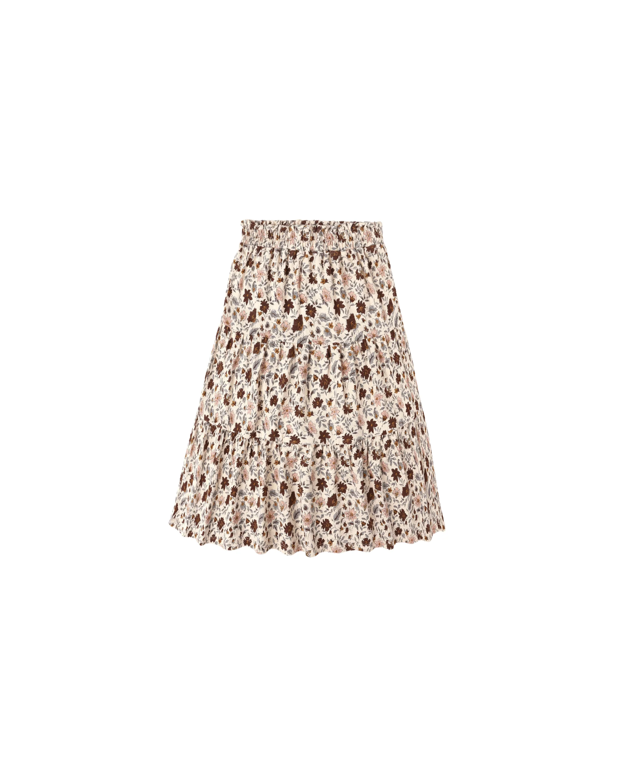 Posy Ruffle Tiered Midi Skirt