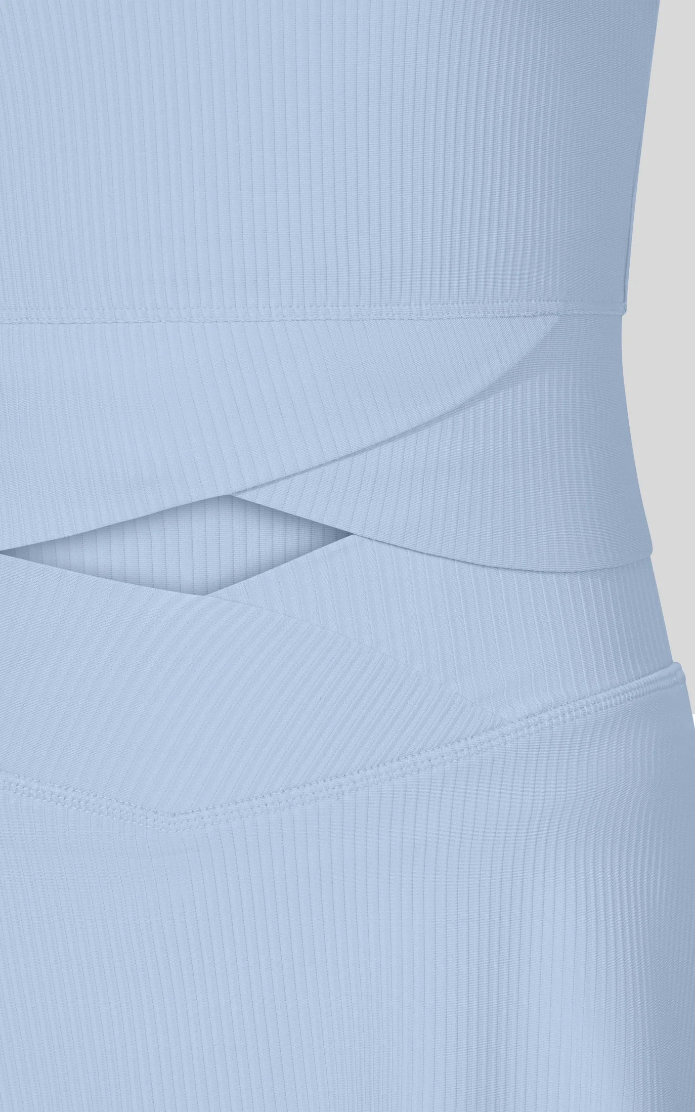 Powder Blue Rib Marie Crossover Top and Skort Set - Image 2