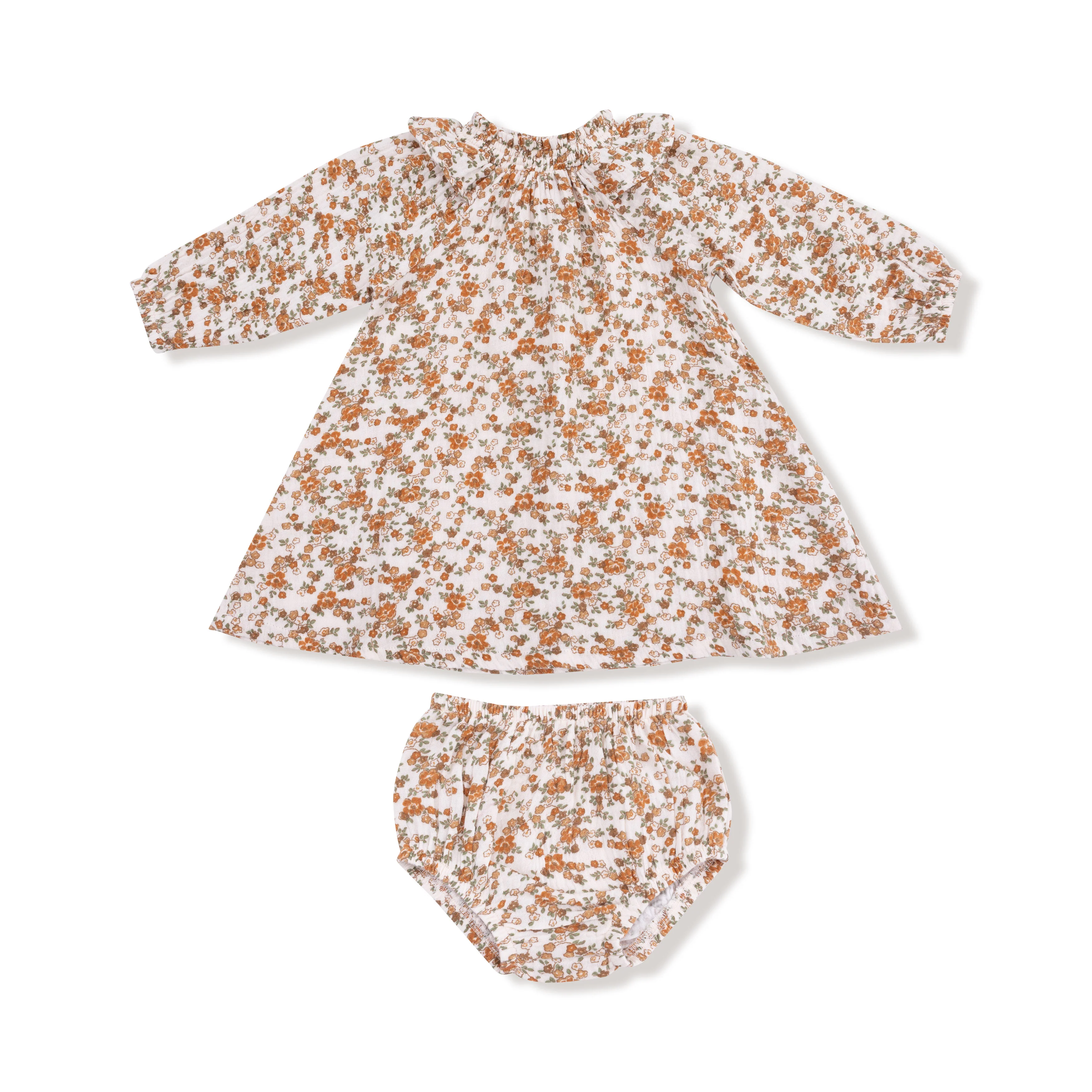 Prairie Calico Ruffle Smocked Dress & Diaper Cover