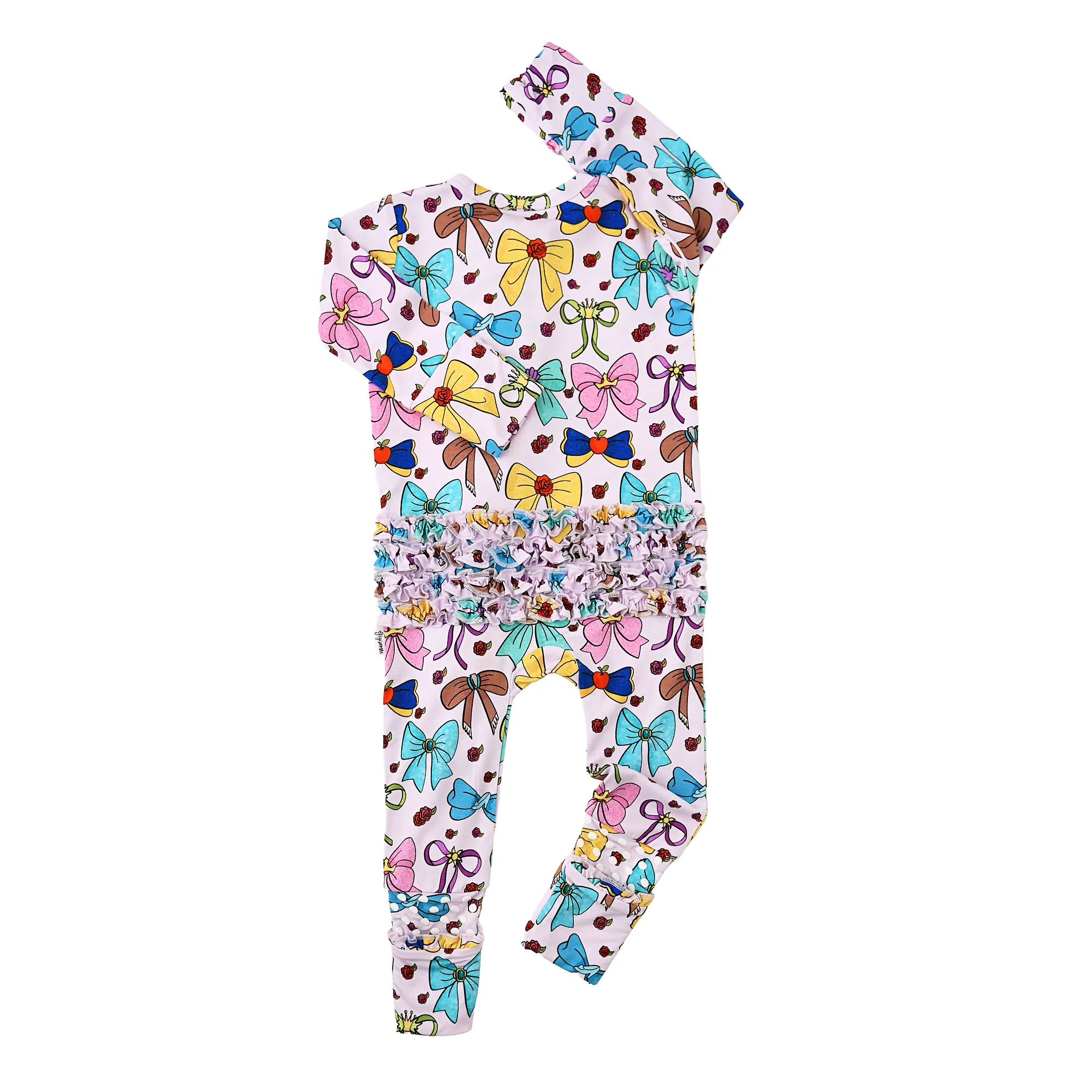 Princess Bows Ruffle Zip Romper - Image 2