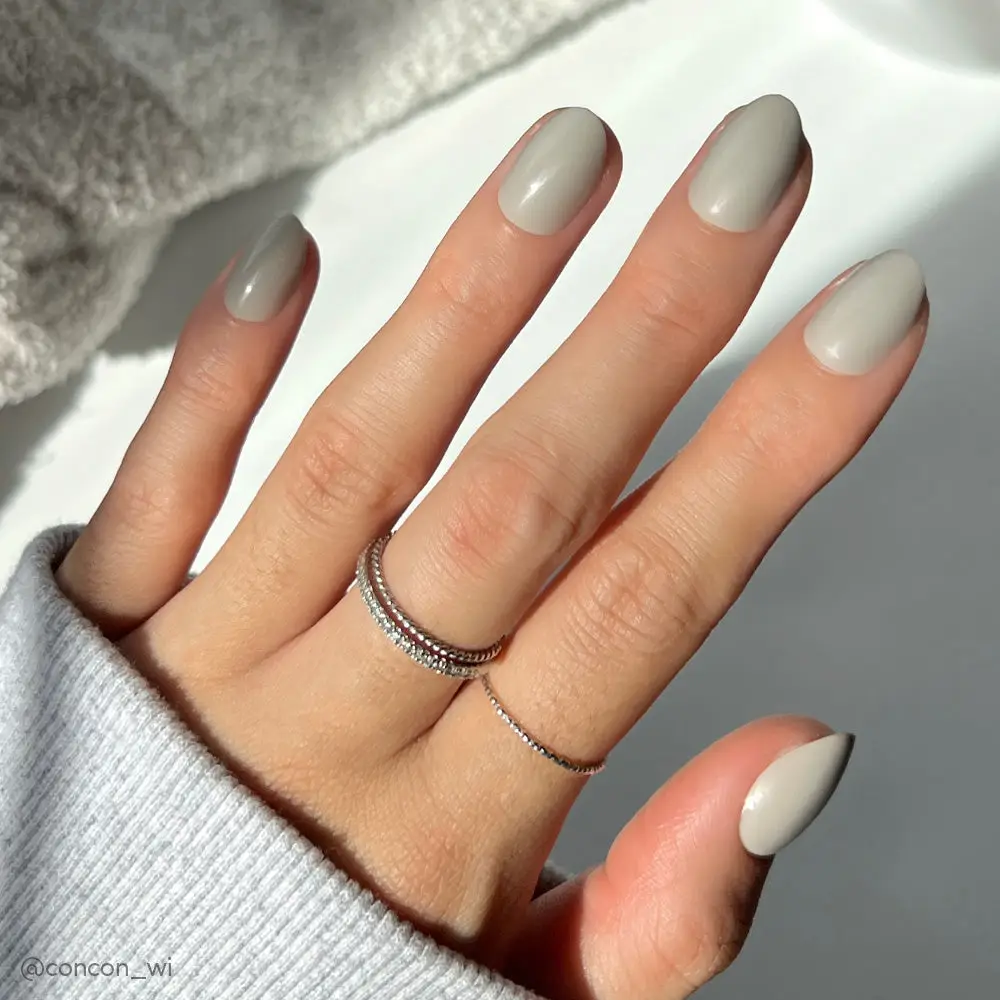 Pure Gray Press-On Nails - Image 3