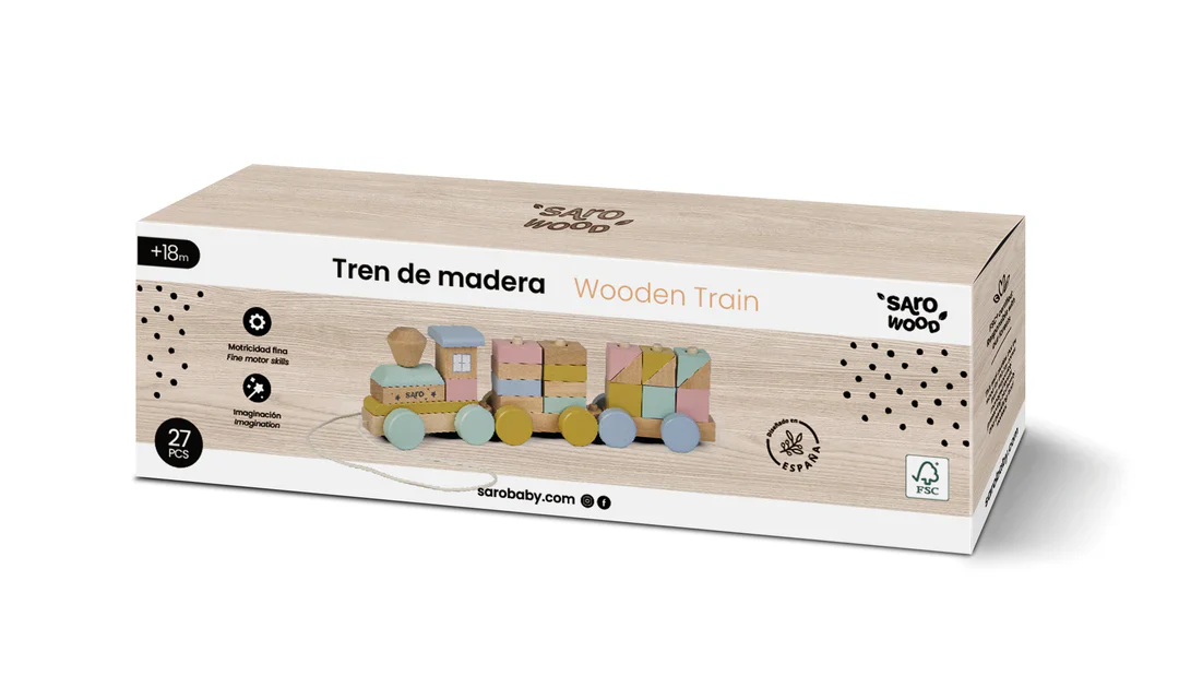Rainbow Wooden Train - Image 2