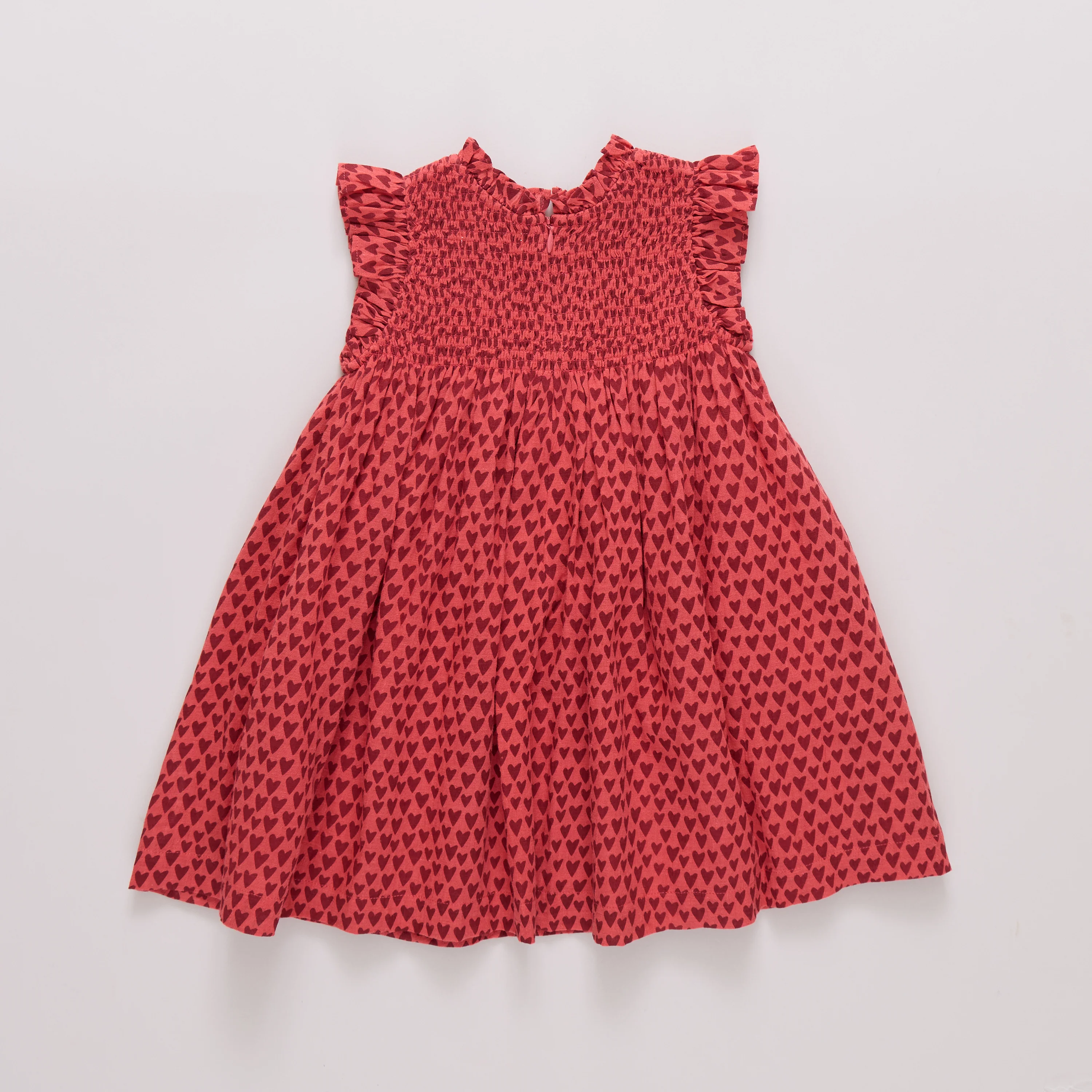 Red Mini Hearts Girls Stevie Dress - Image 2