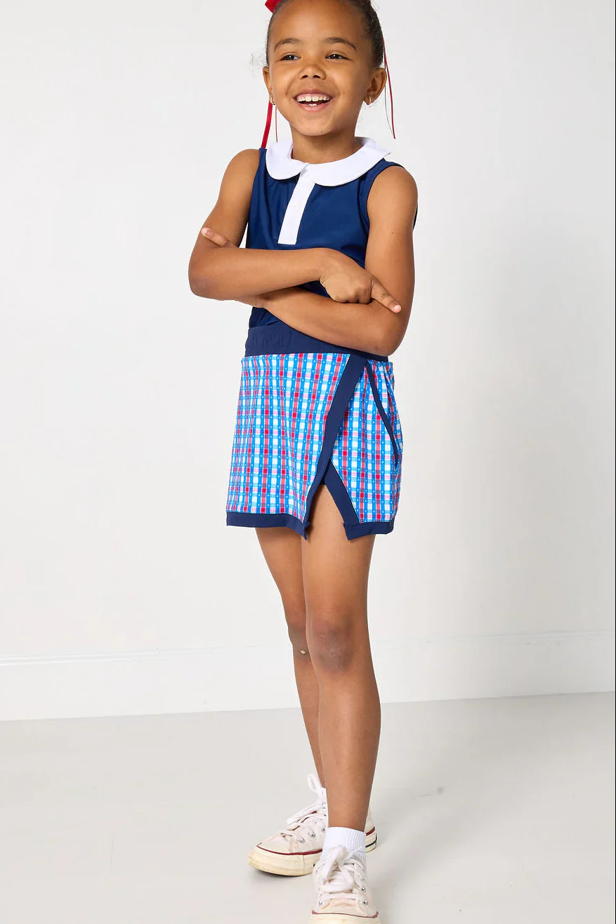 red white and gingham retro power skort - Image 3