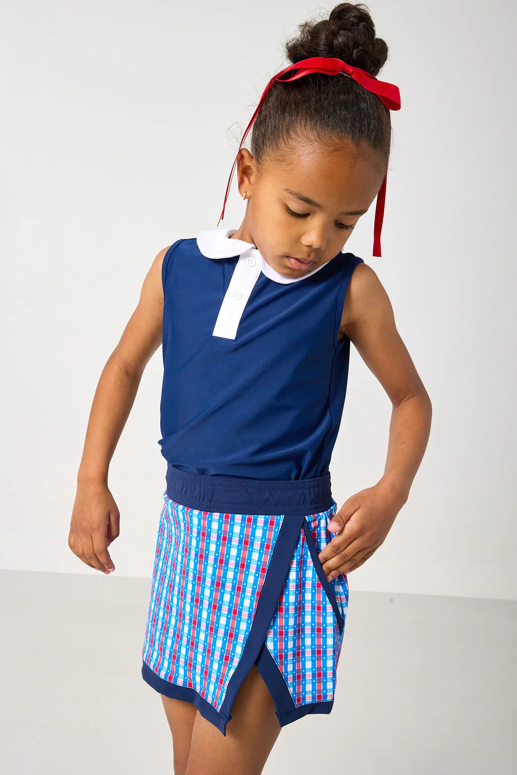red white and gingham retro power skort - Image 4