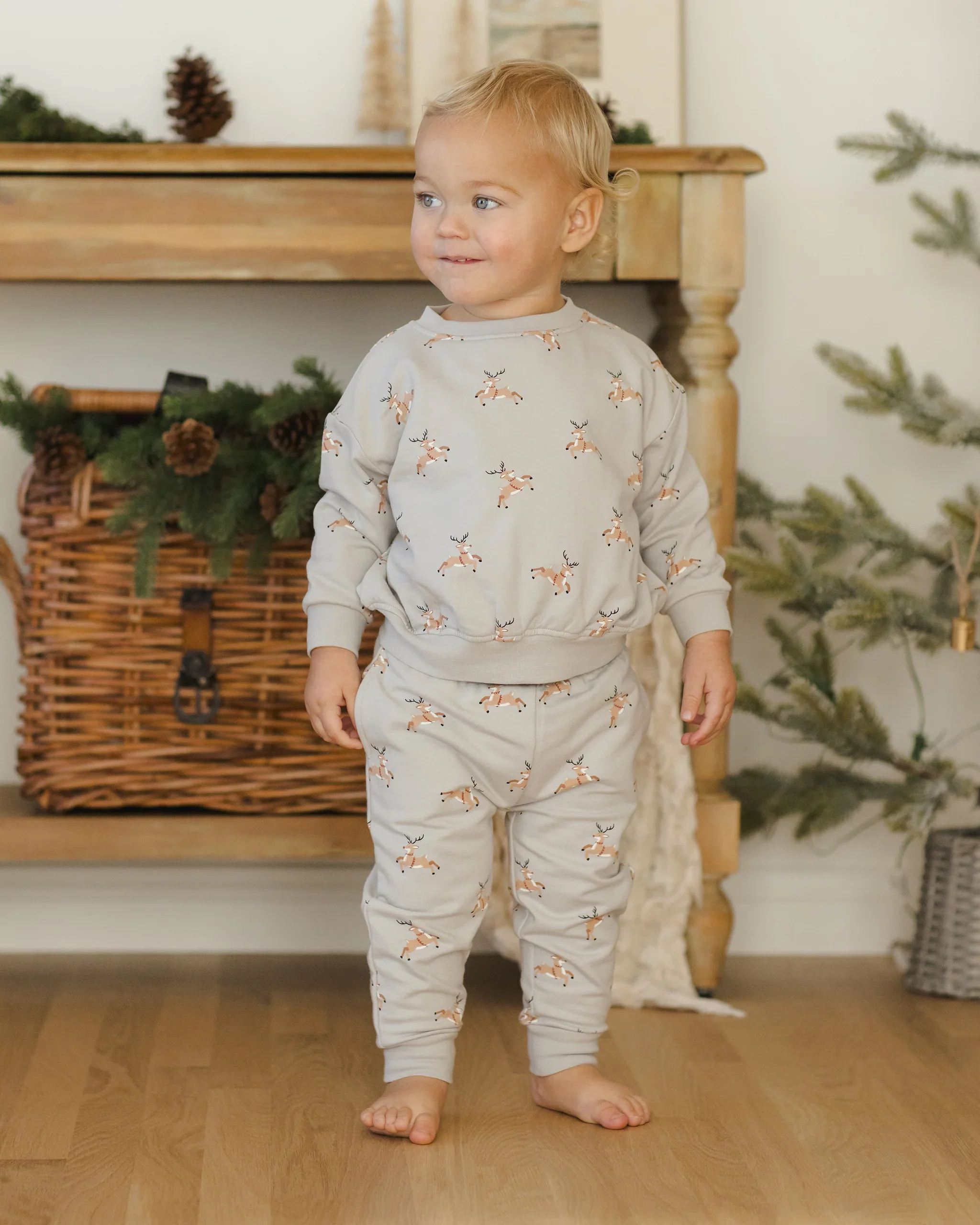 Reindeer Relaxed Fleece Sweatshirt - Image 2