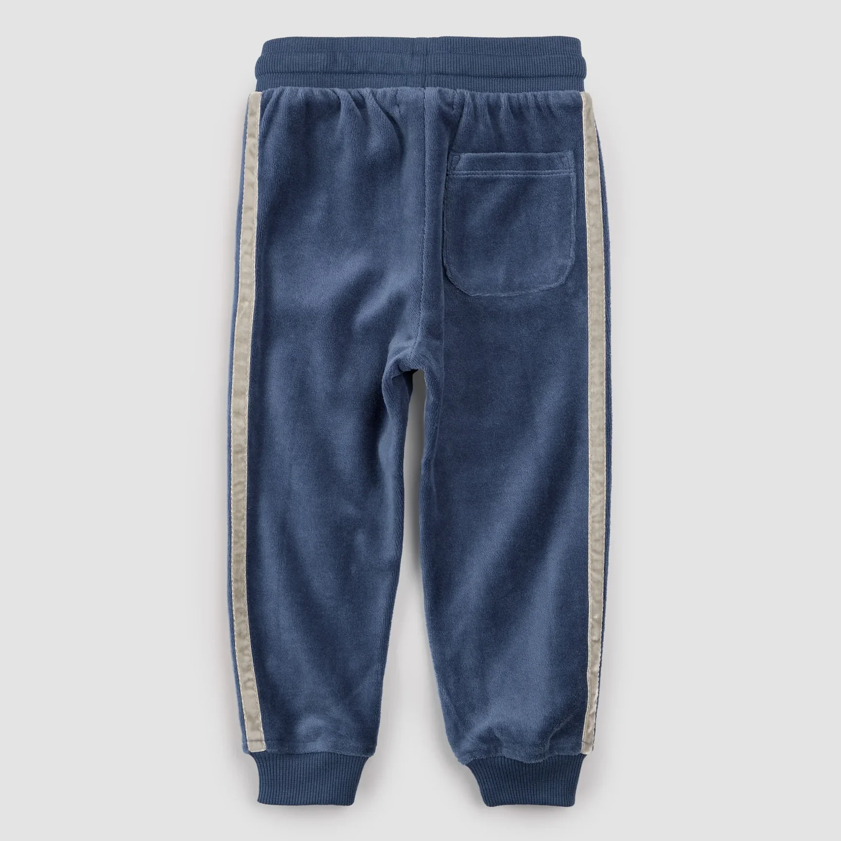 Retro Stripe on Blue Velour Joggers - Image 2