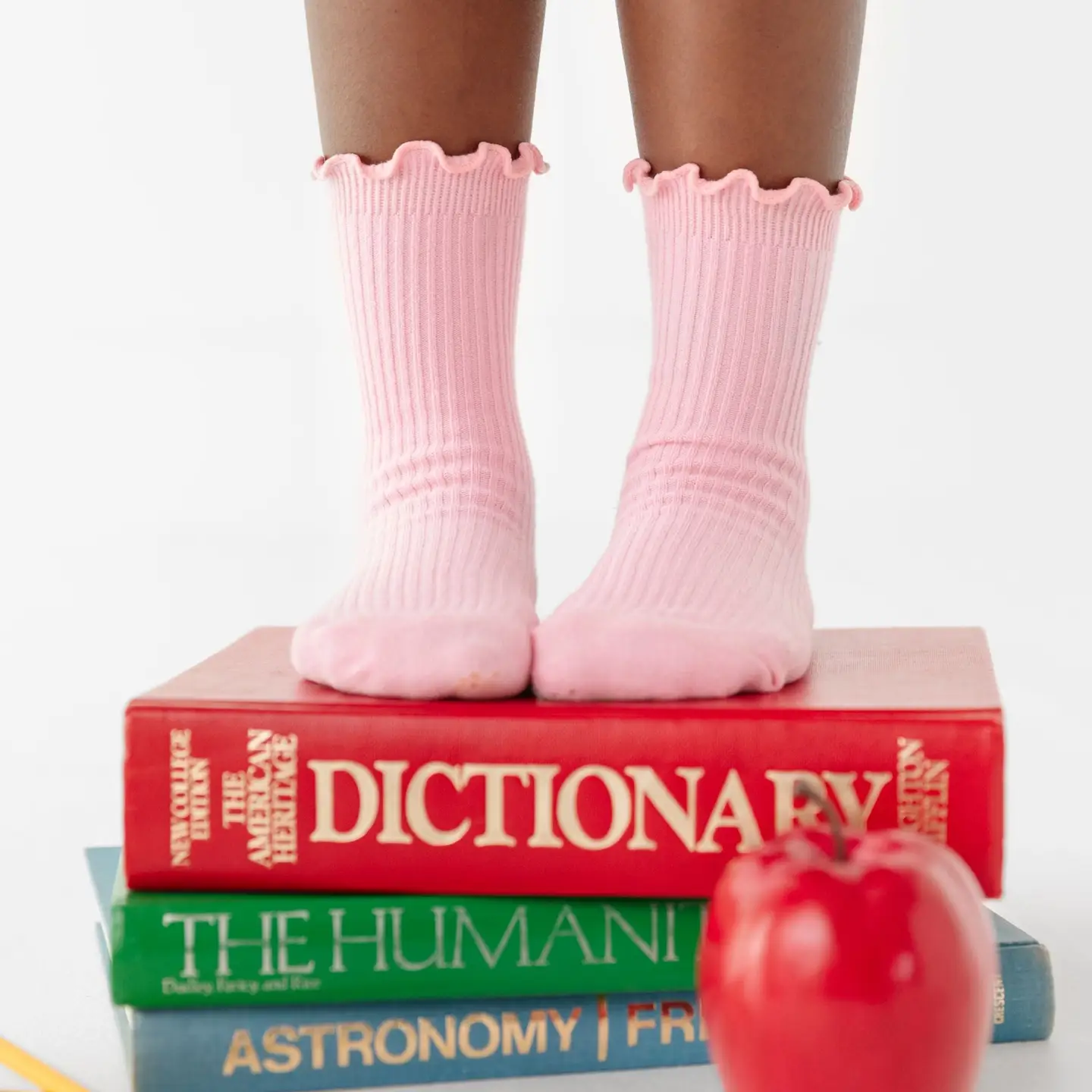 Ribbed Lettuce Trim Midi Socks - Blossom Pink - Image 2