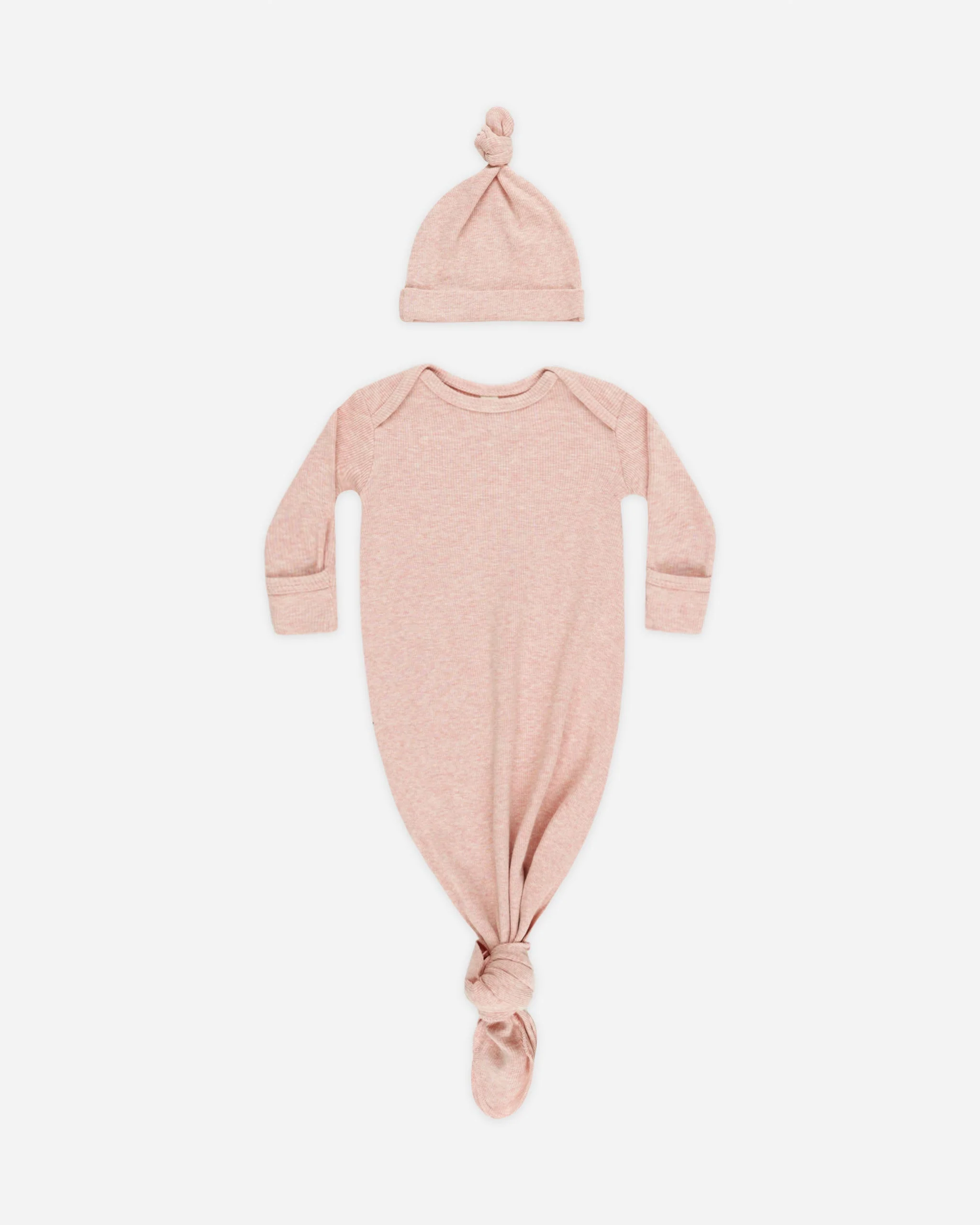 Rose Knotted Baby Gown + Hat