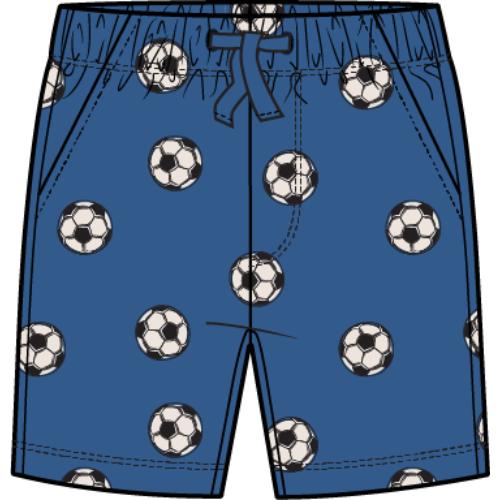 Royal Blue Soccer Print Shorts - Image 2