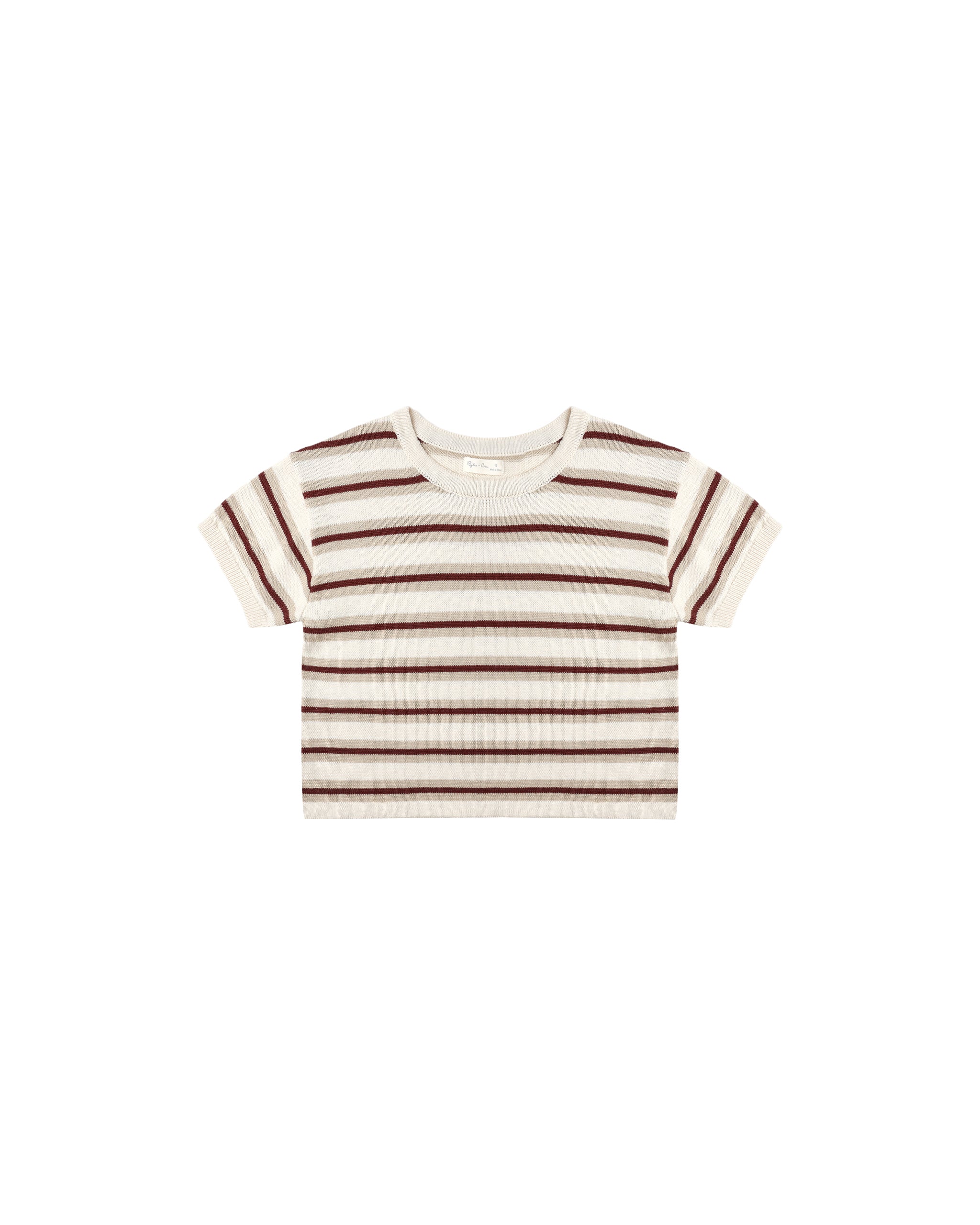 Rylee & Cru - Autumn Stripe Boxy Crop Knit Tee