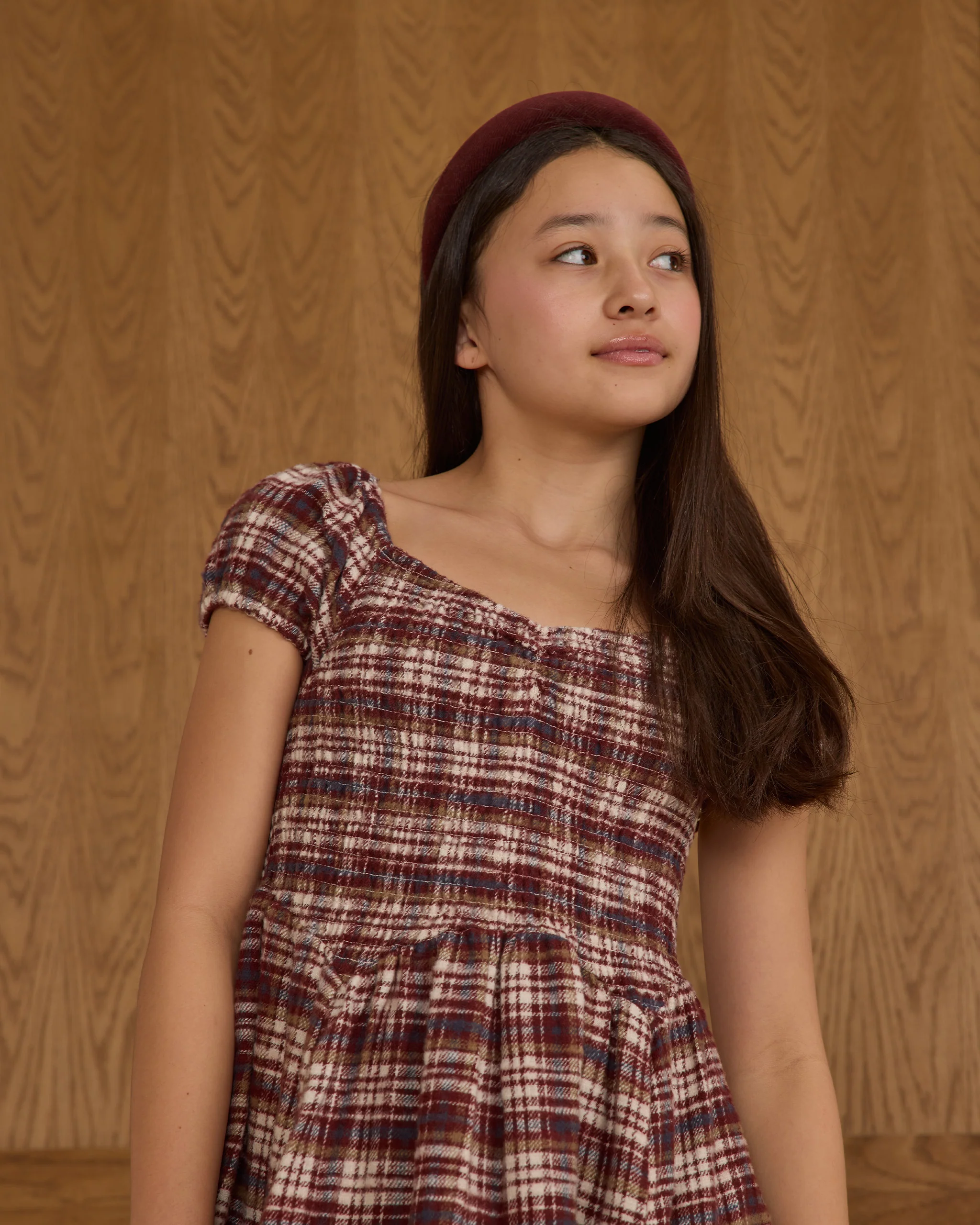 Rylee & Cru - Teen Burgundy Plaid Stella Dress - Image 3