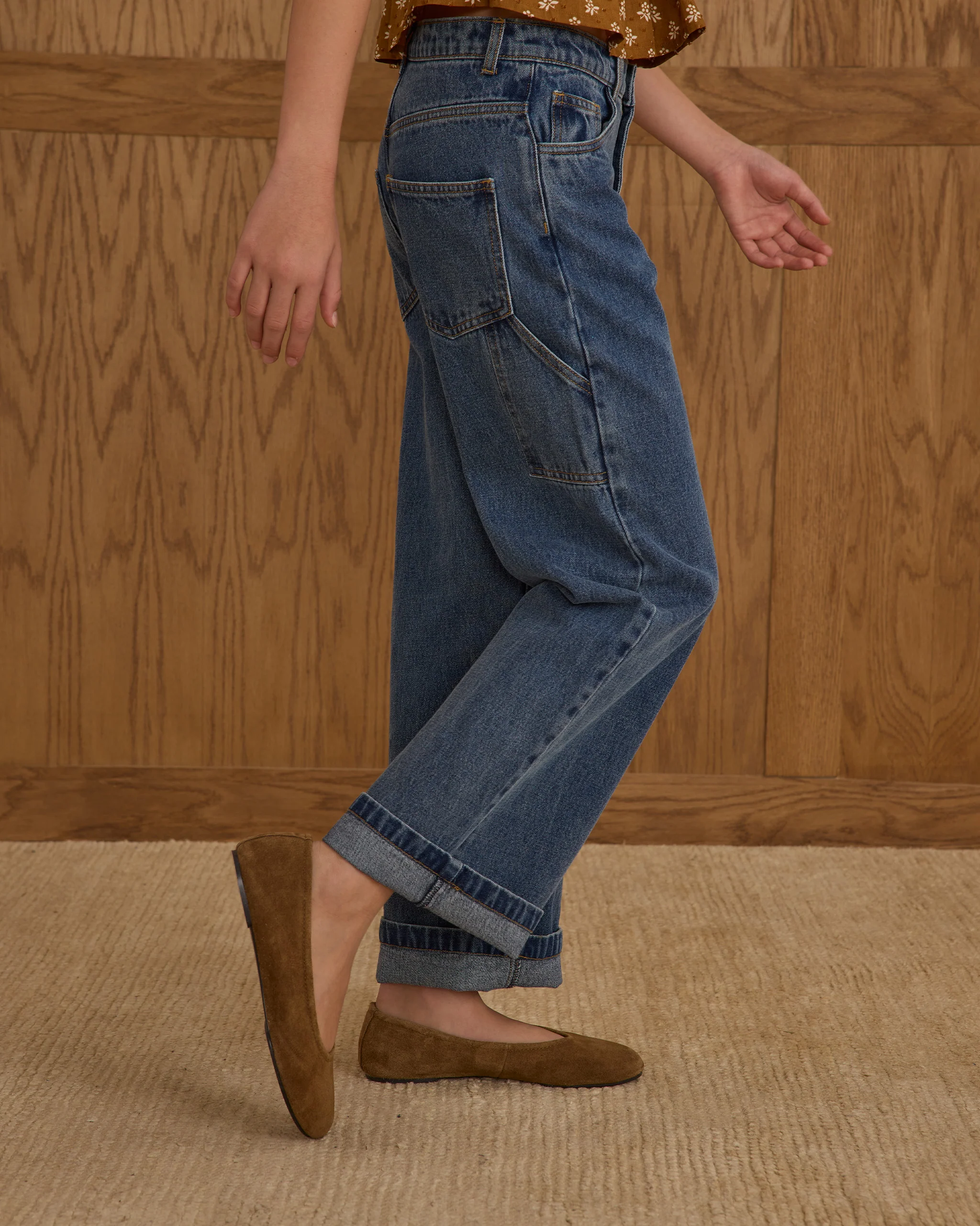 Rylee & Cru - Teen Indigo Denim Baggy Wide Leg Pant - Image 3