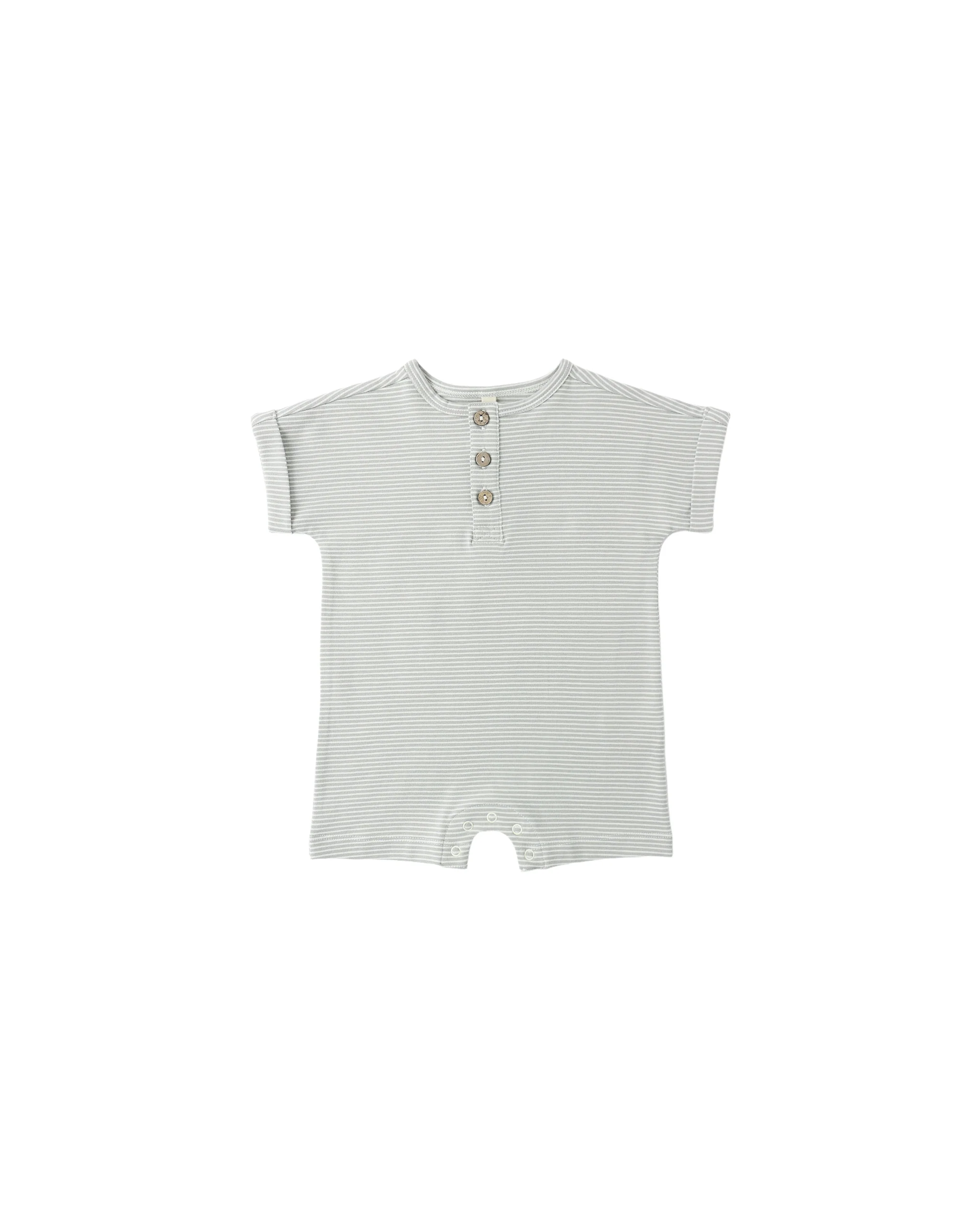 Sage Micro Stripe Short Sleeve One Piece