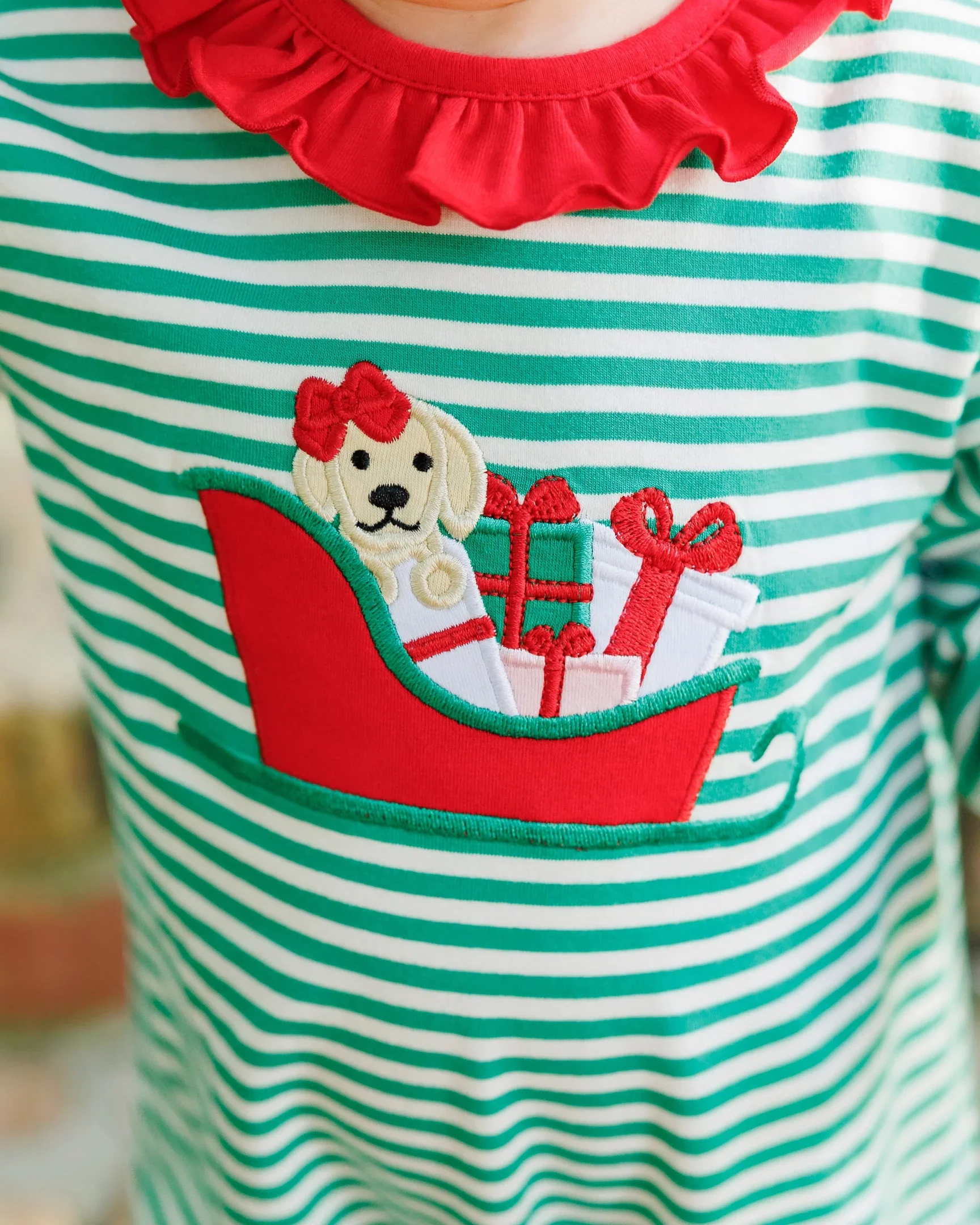 Santa Paws Ruffle Romper - Image 3