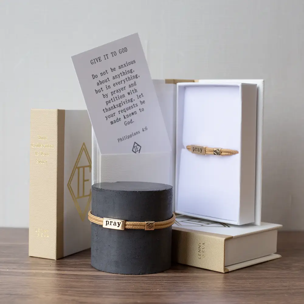 Sentiment Cord Bracelet-Pray, Philippians 4:6 - Image 2