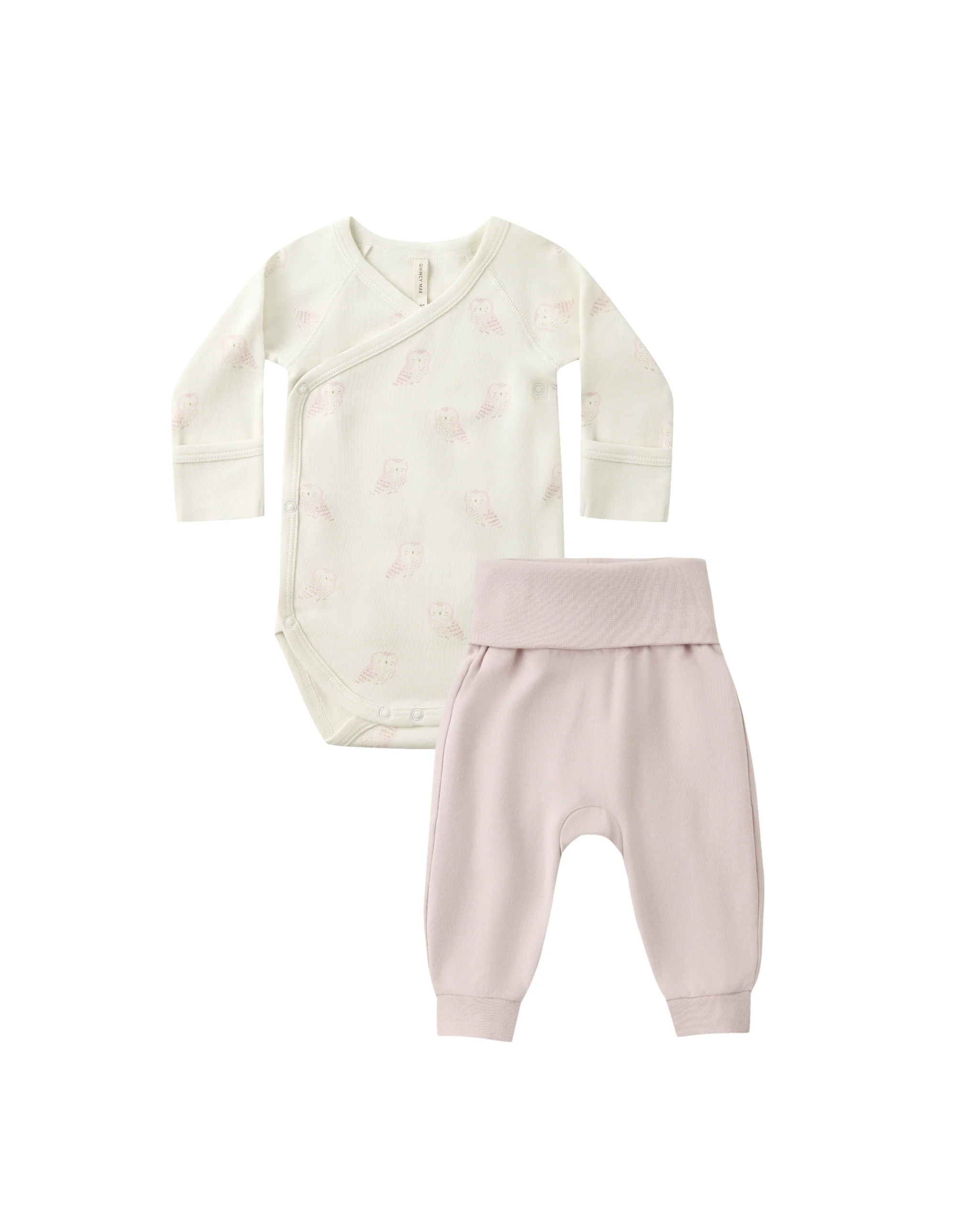 Snow Owls Side Snap Bodysuit Set