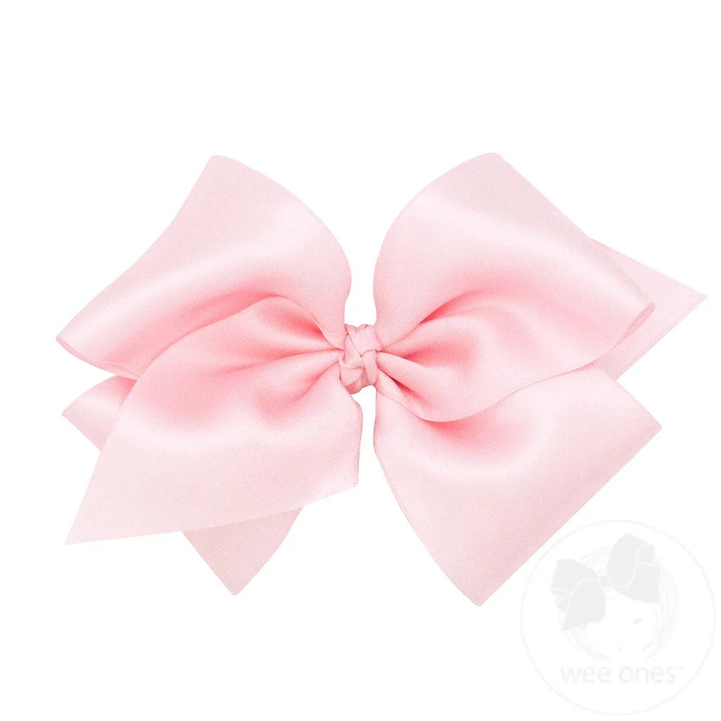 Small King French Satin Girls Hair Bow - Image 2