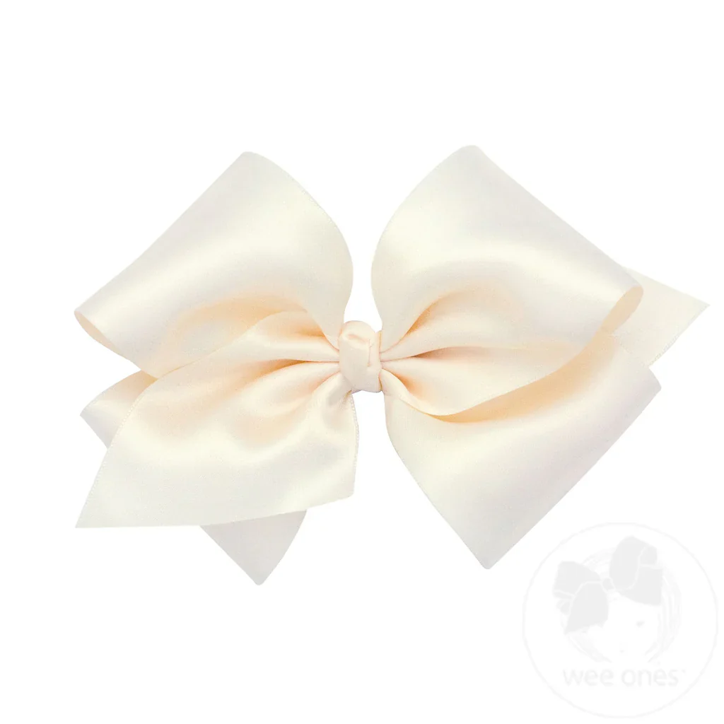 Small King French Satin Girls Hair Bow - Image 3