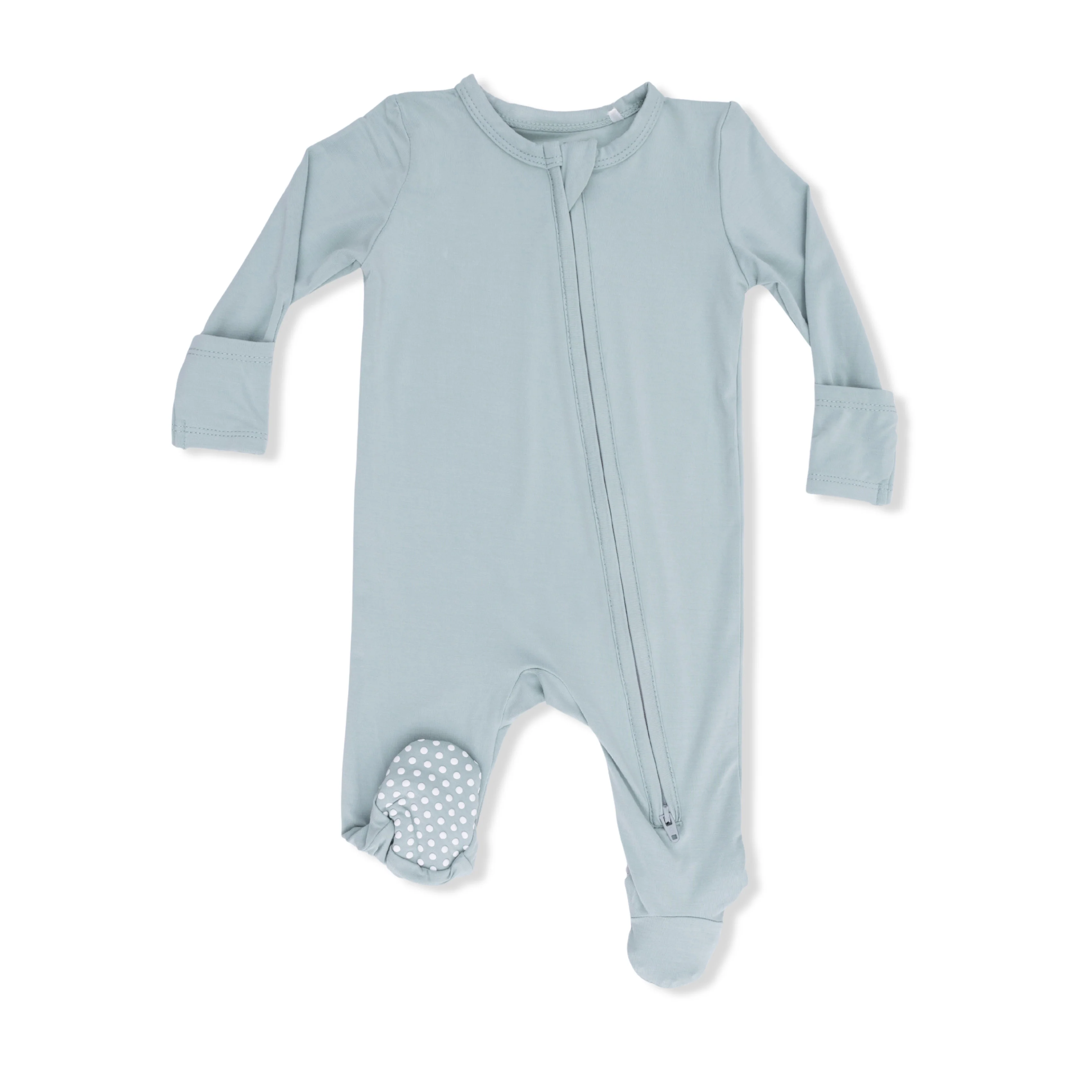 Solid Jadeite Zip Footie