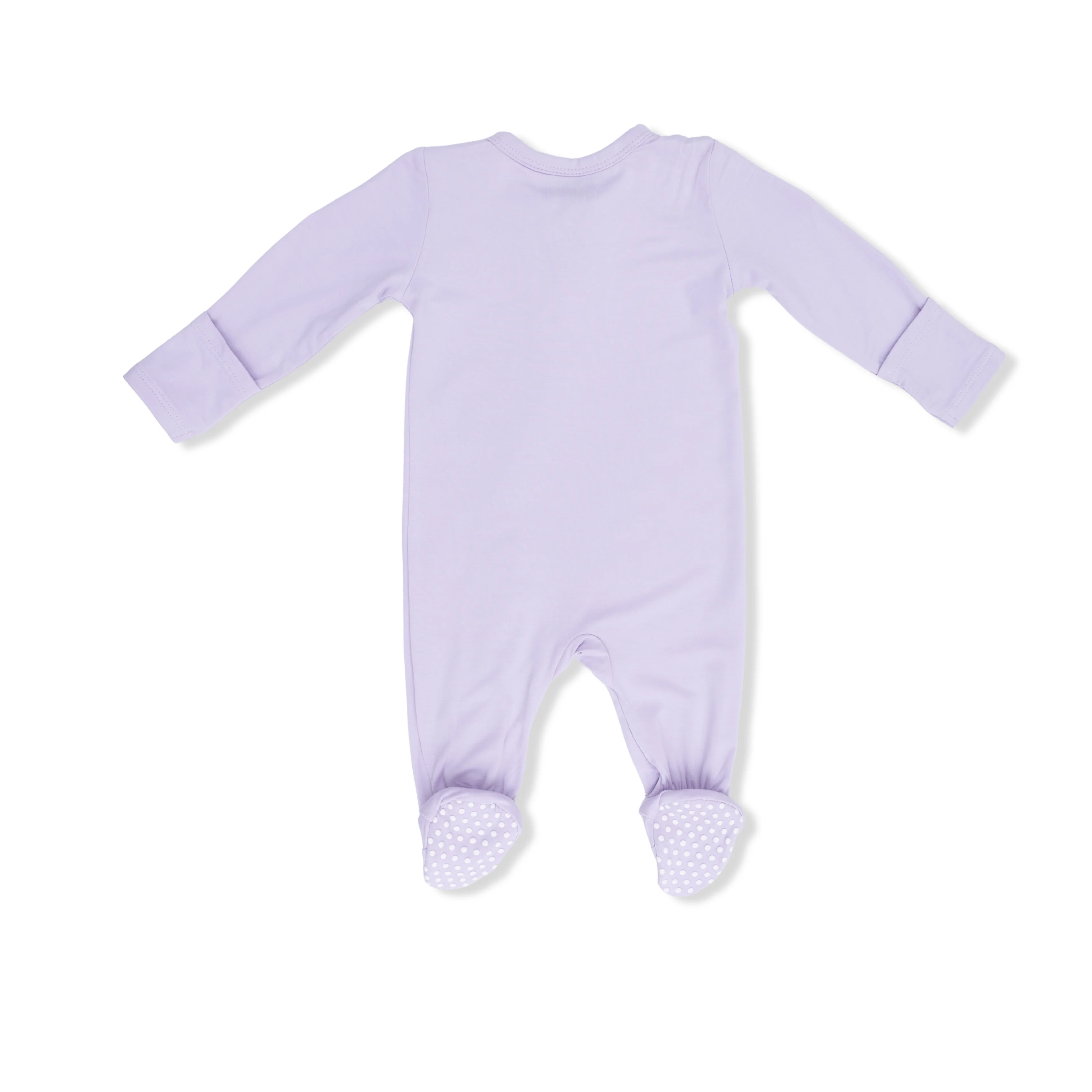 Solid Orchid Petal 2 Way Zipper Footie - Image 2