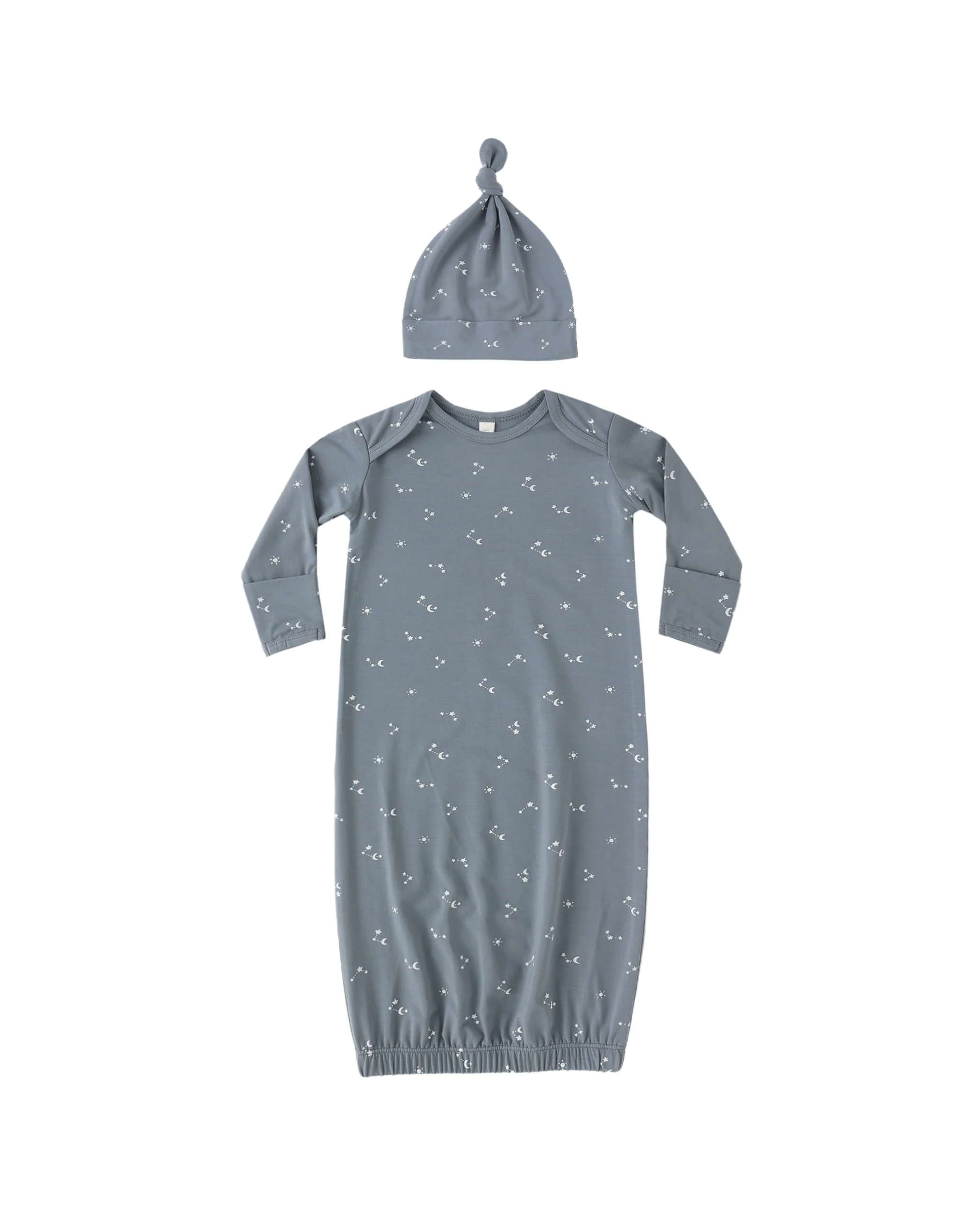 Starlight Bamboo Baby Gown + Hat Set