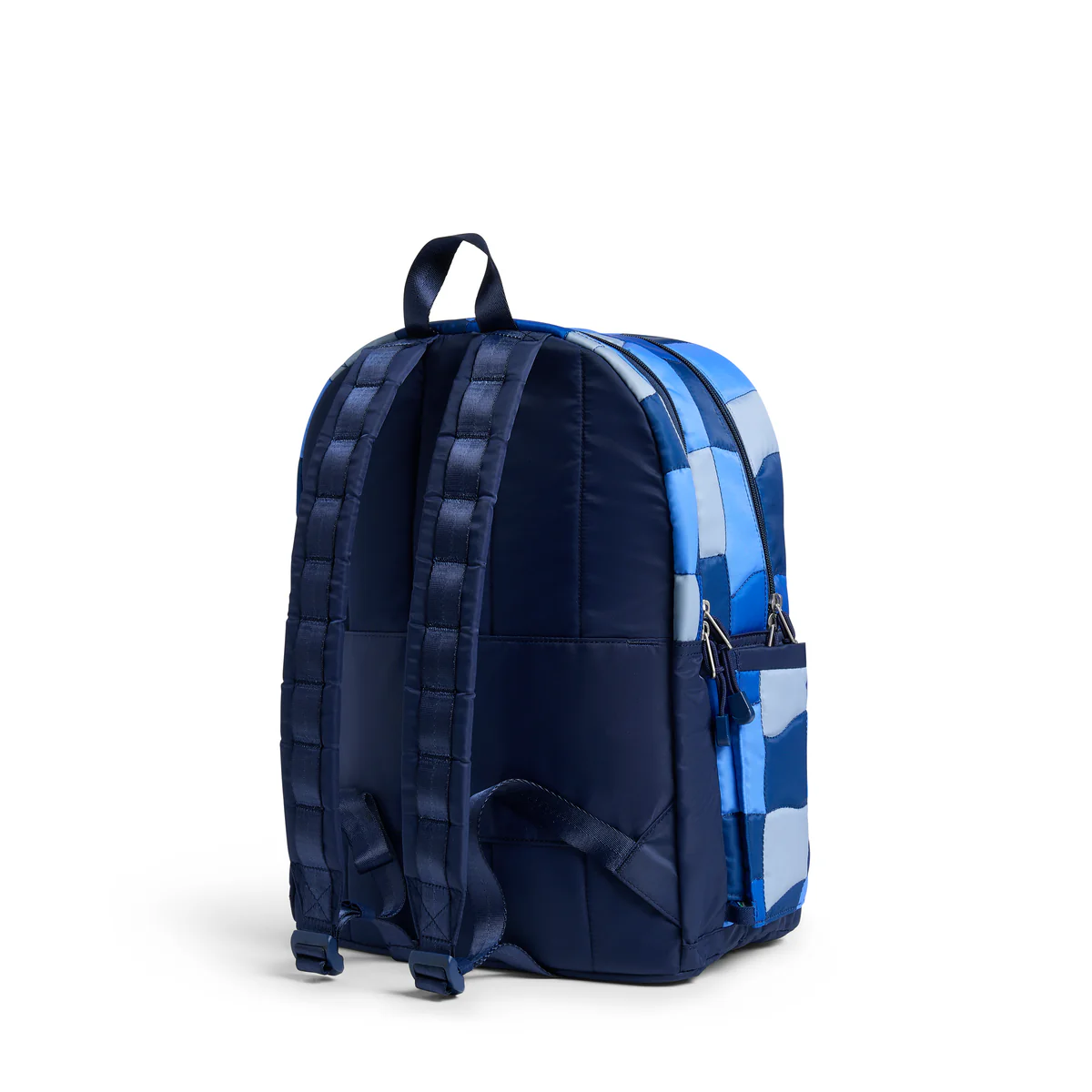 State Bags - Blue Puffer Check Kane Double Pocket Large Backpack - Image 2