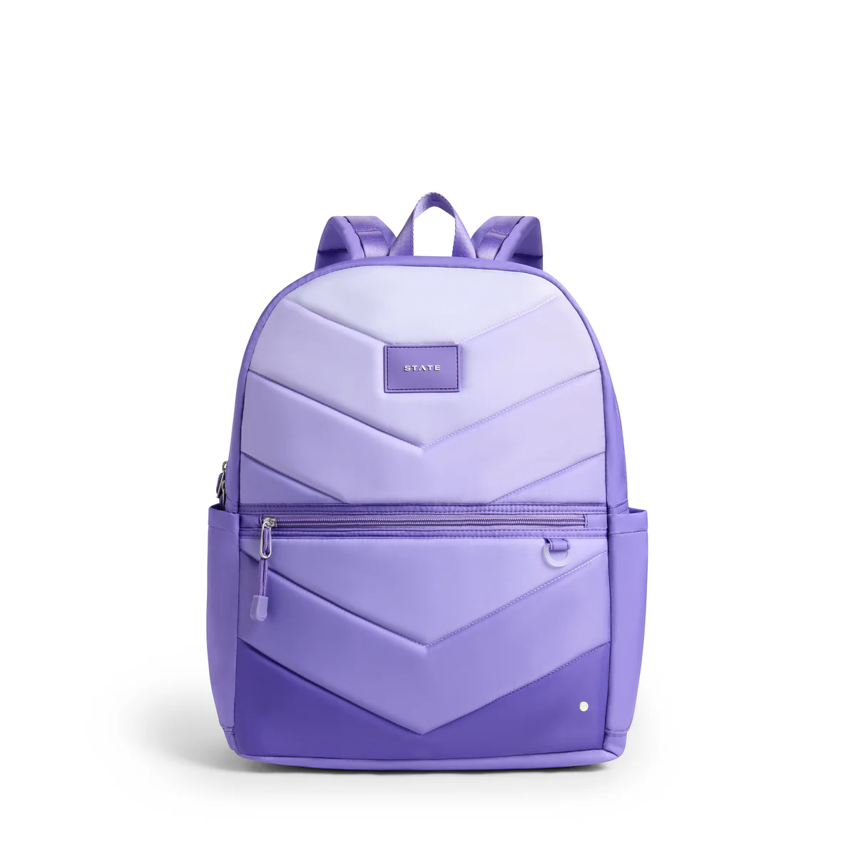 State Bags - Lilac Chevron Kane Double Pocket Large Backpack