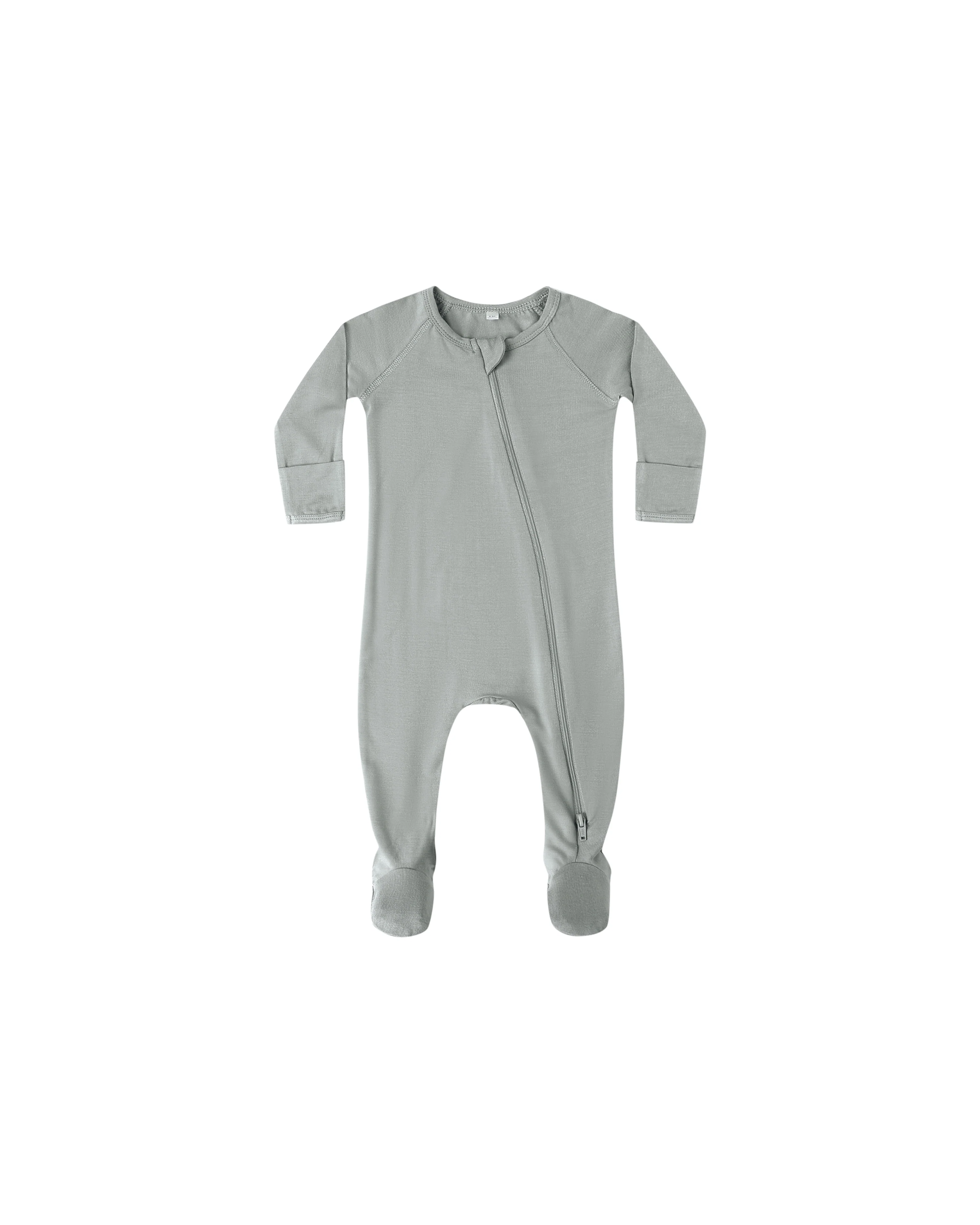Steel Blue Bamboo Zip Footie